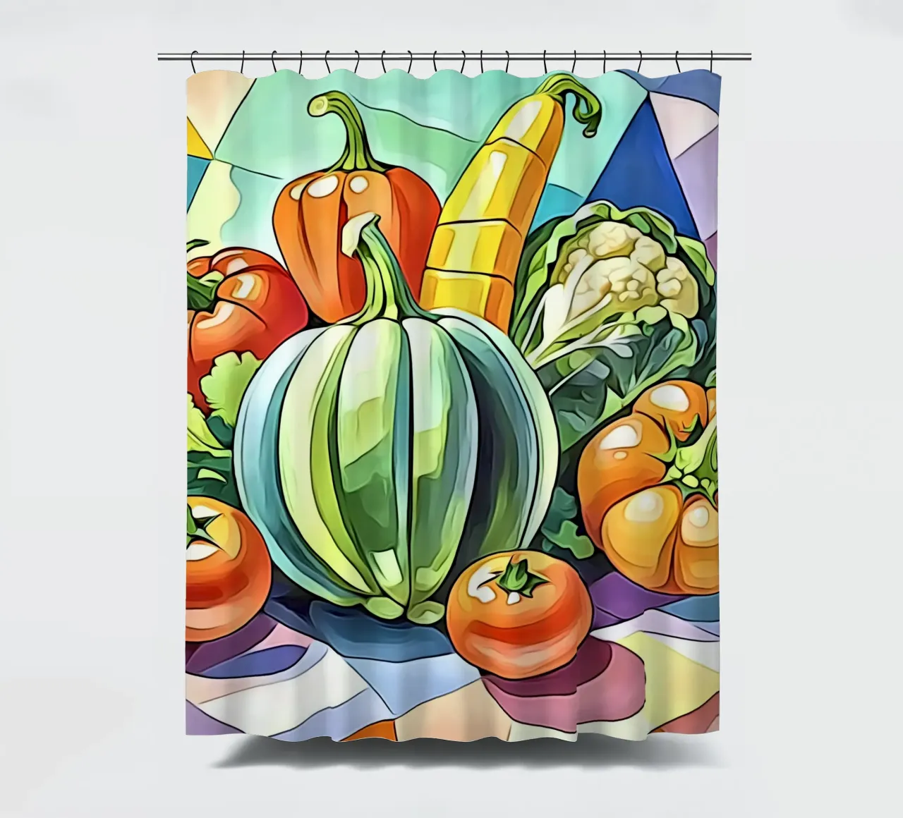 Vegetables in pastel #1 shower curtain by ZAMART