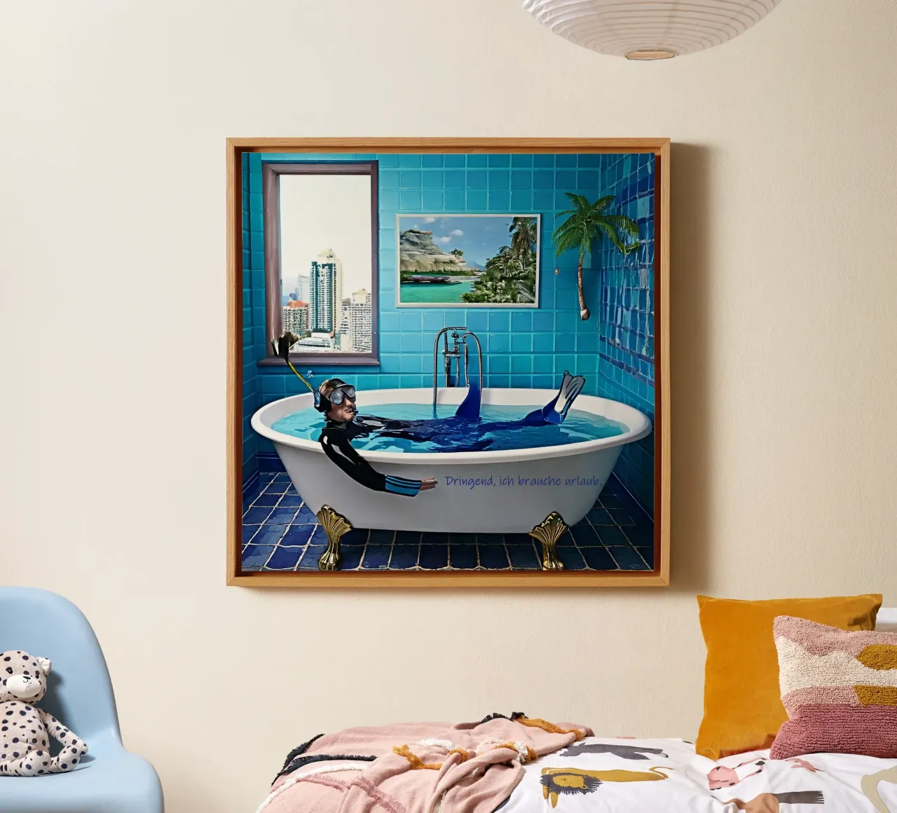 Dringend, ich brauche Urlaub. Leinwand mit Schattenfugenrahmen von Thierry vobmann photography