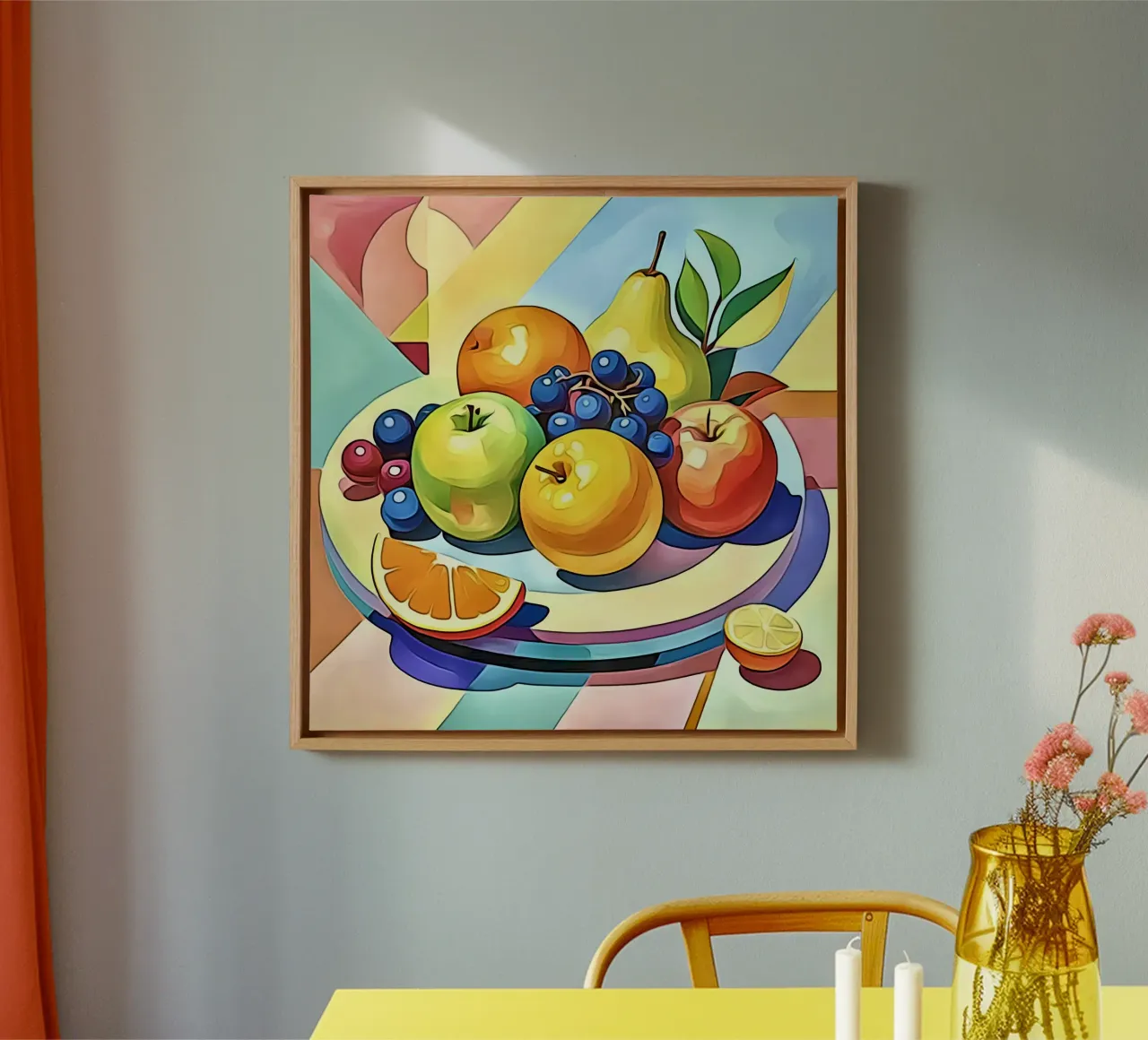 Frutta in pastello #2 tela con Cornice a cassetta da ZAMART