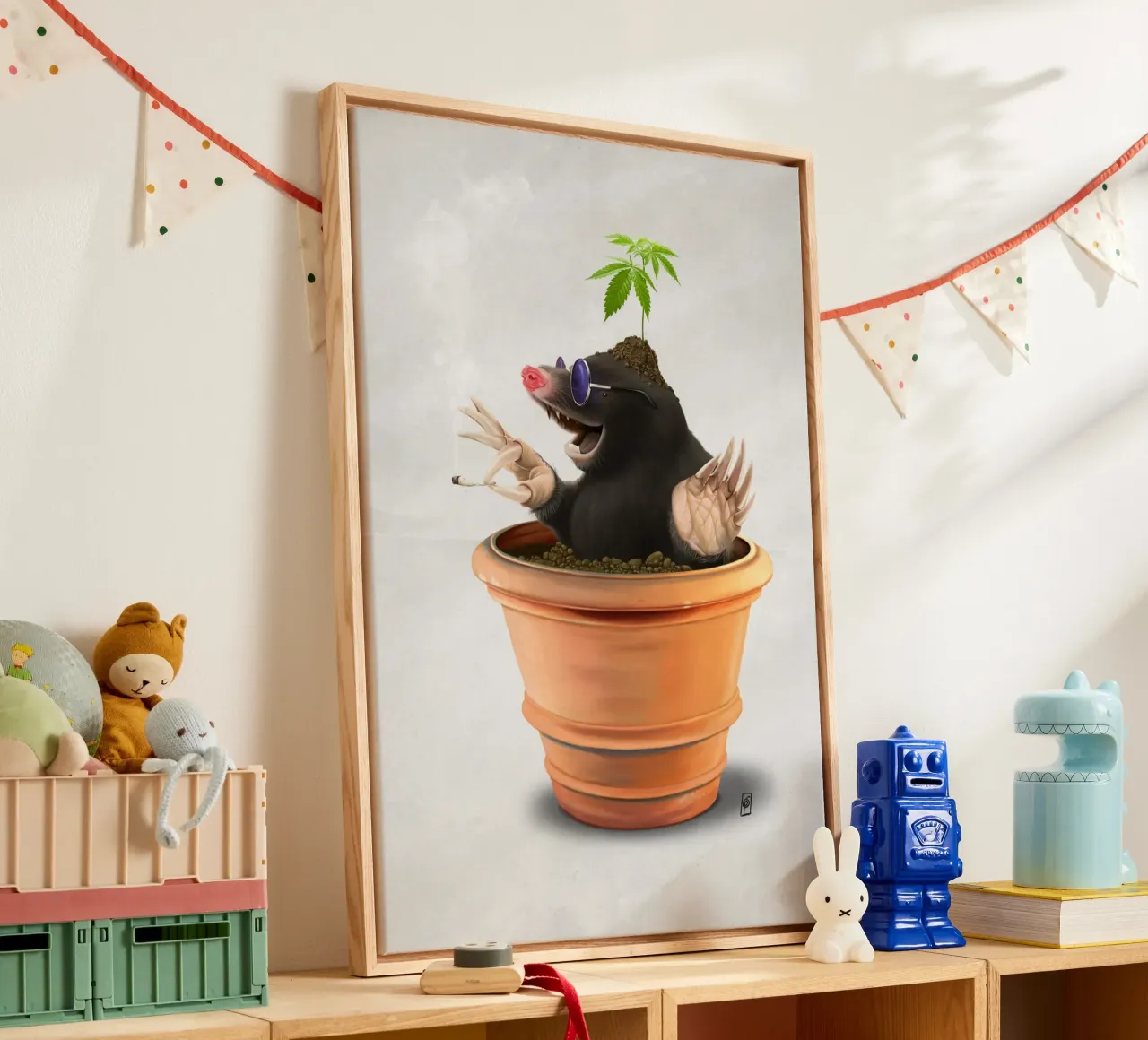 Pot (Wordless) tela con Cornice a cassetta da Rob Art | Illustration