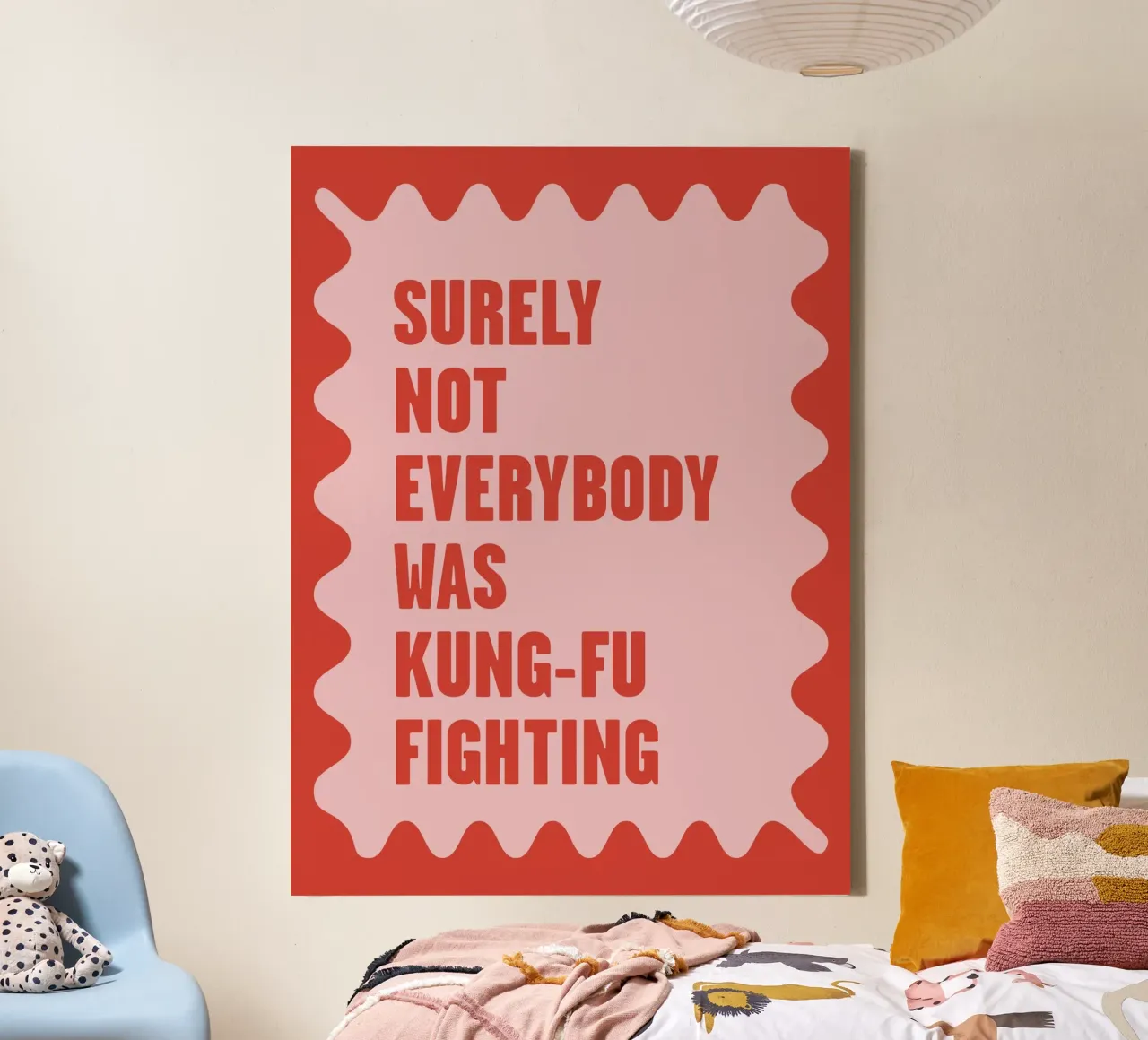 Citazione di Kung Fu Fighting Typography tela da Peaches Art Prints