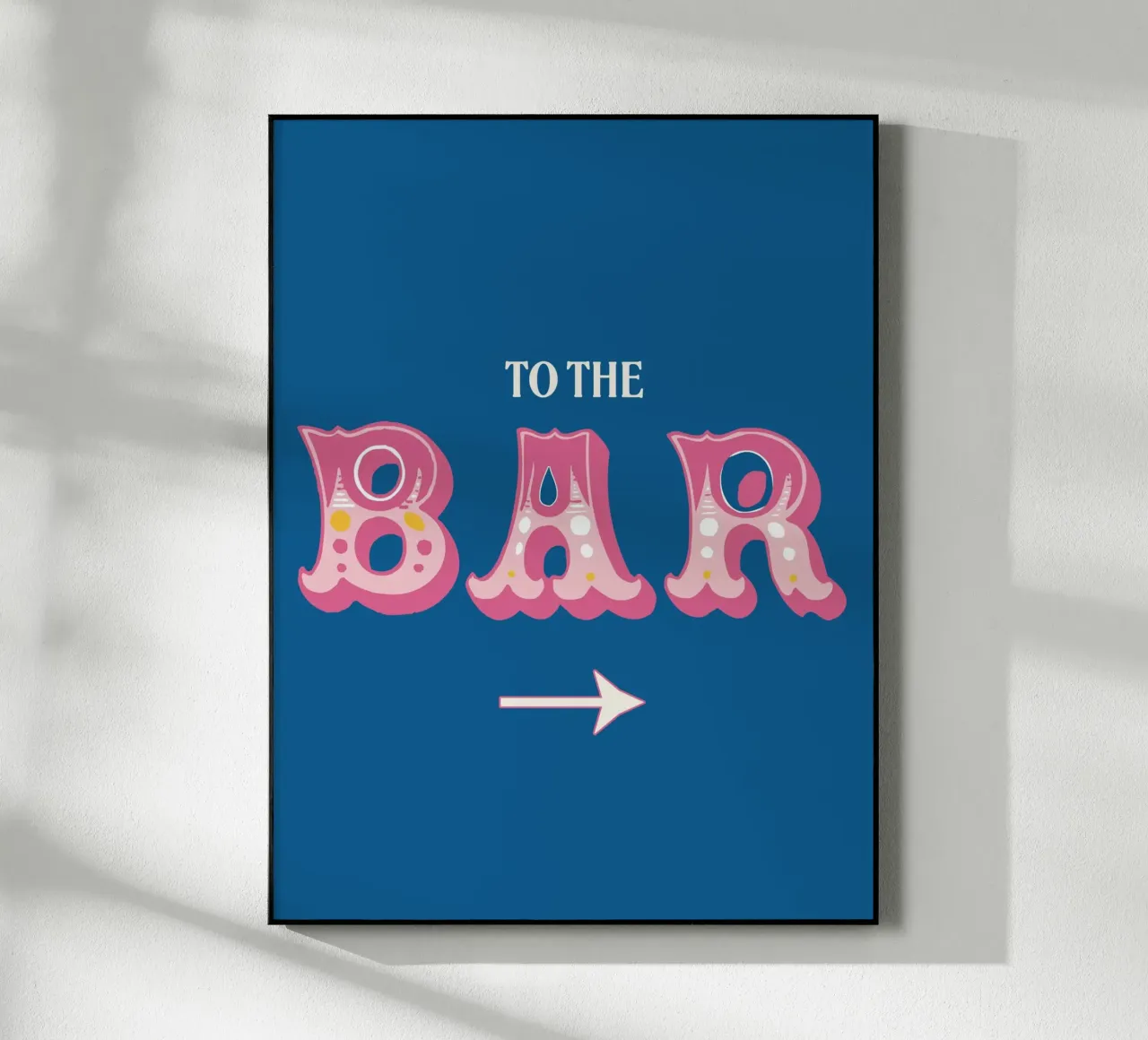 To The Bar, Sign, Western Typography Quote metacrilato de Peaches Art Prints