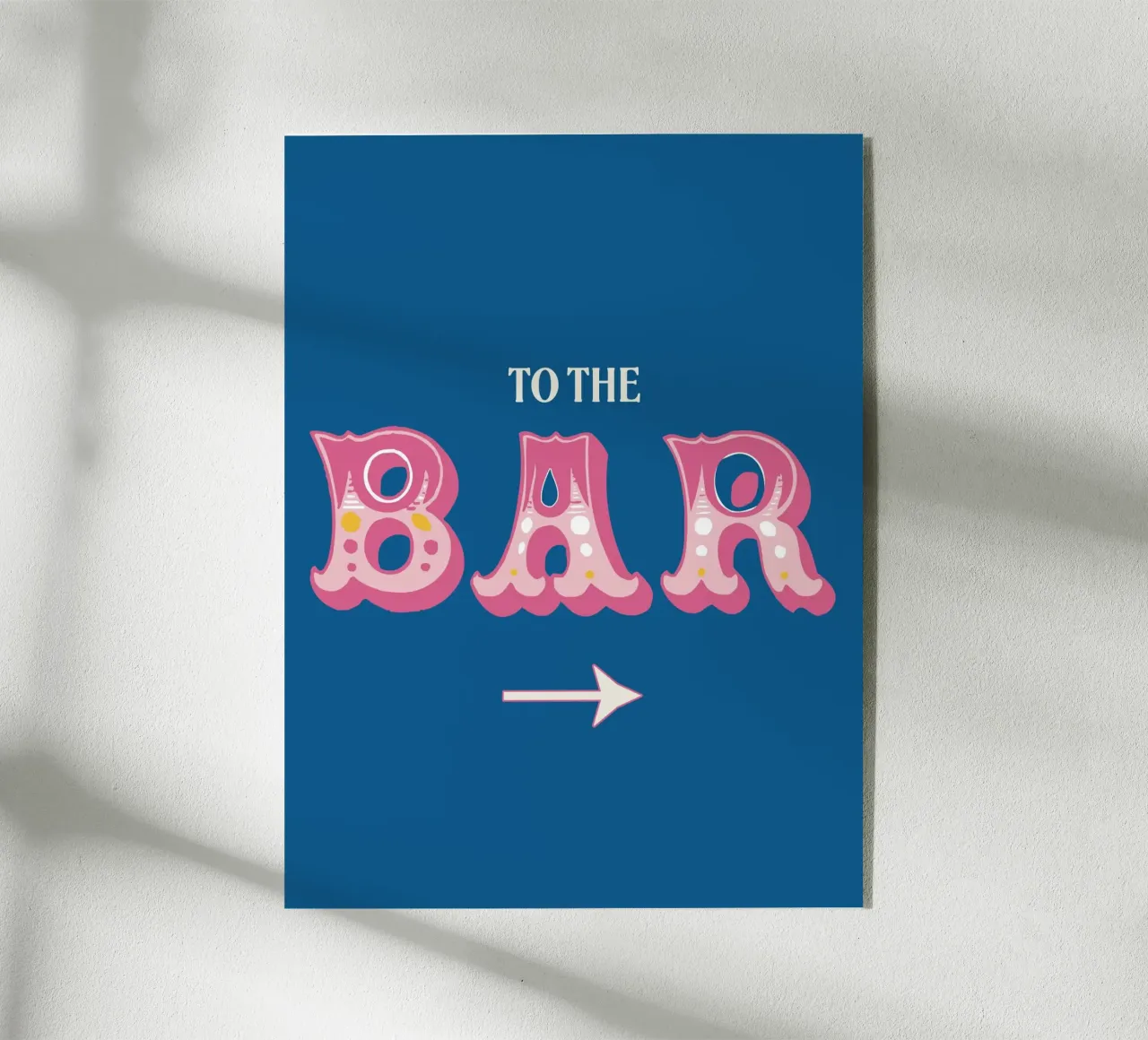 To The Bar, Sign, Western Typography Quote metacrilato de Peaches Art Prints
