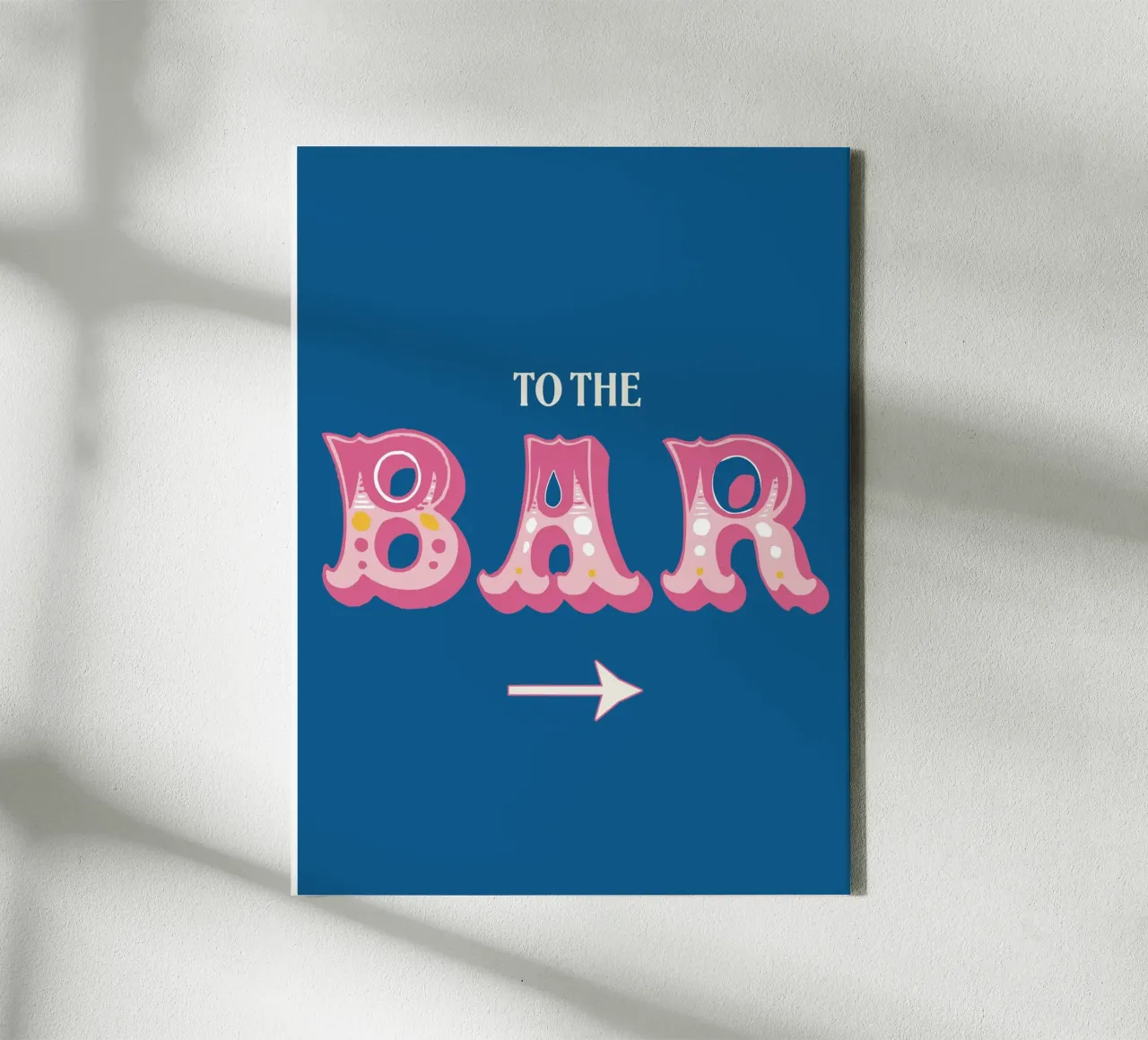 To The Bar, Sign, Western Typography Quote canvas with Floater frame by Peaches Art Prints
