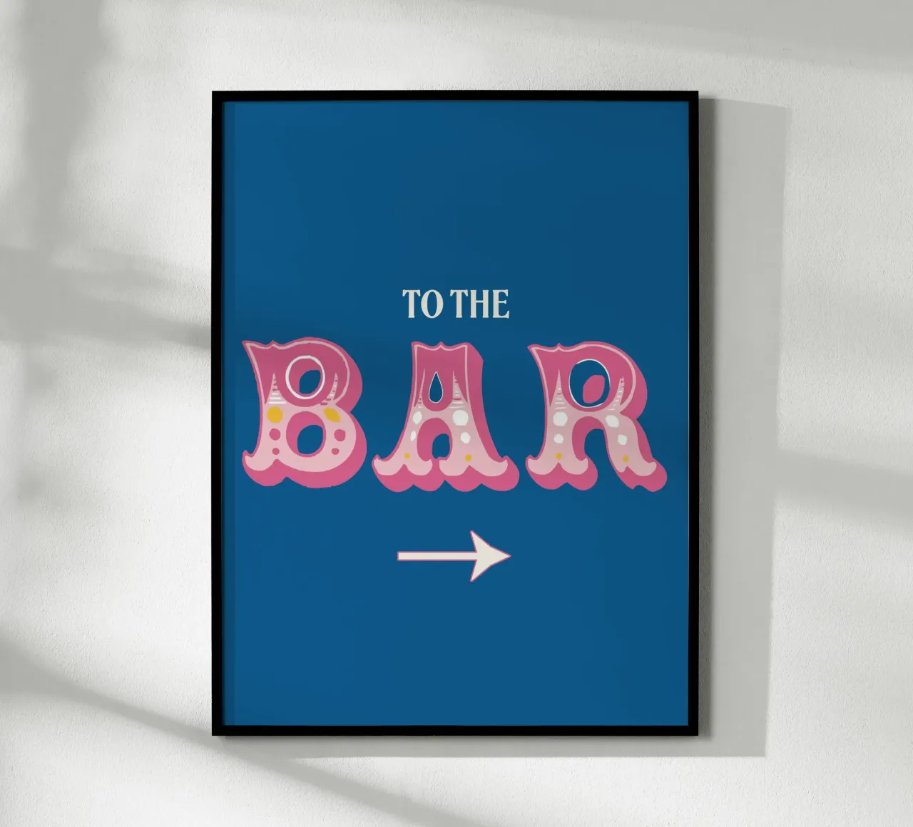 Al bar, insegna, citazione tipografica occidentale poster da Peaches Art Prints