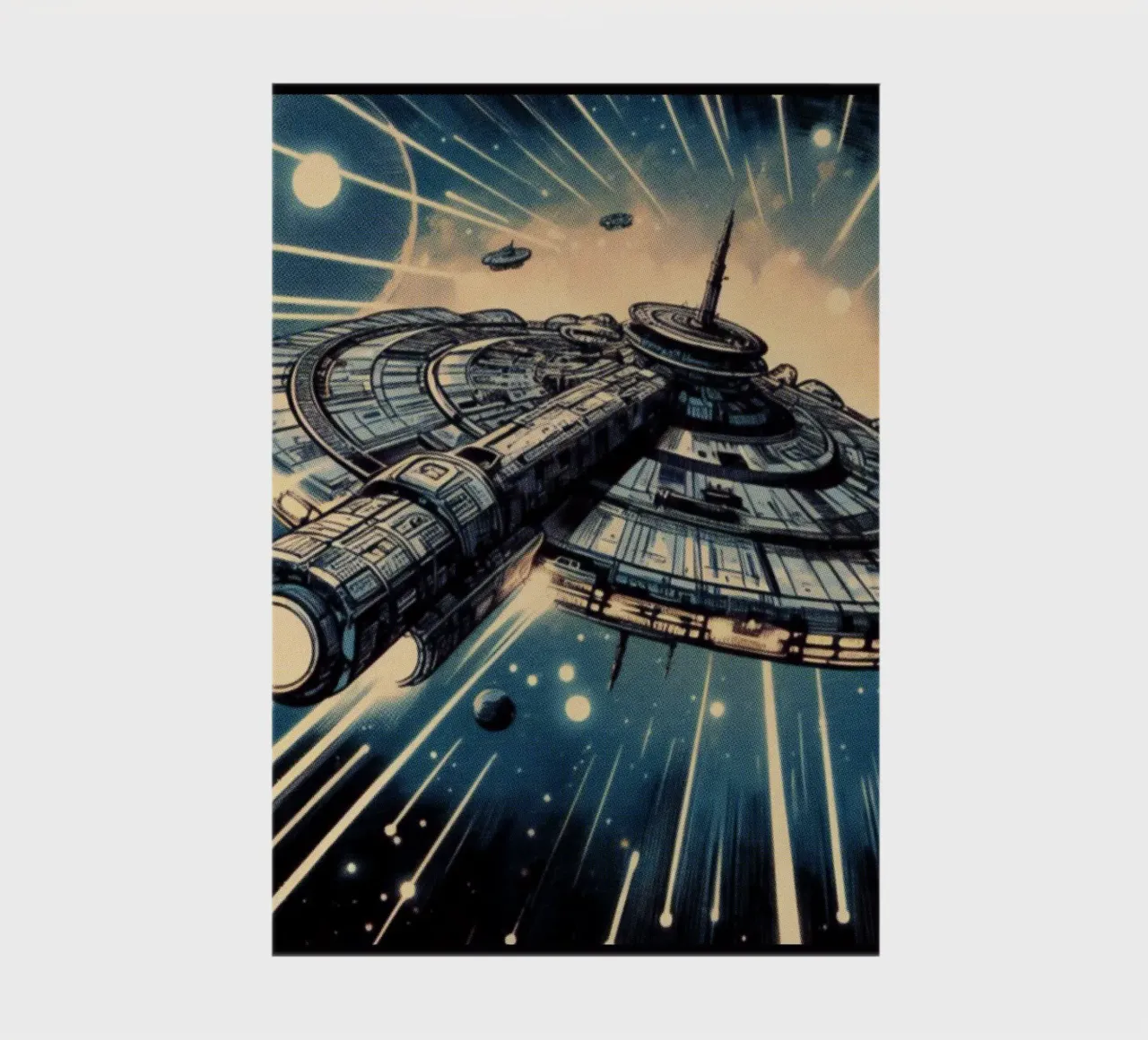 Spaceship - Vintage poster print notebook by posterprints-by-nomad