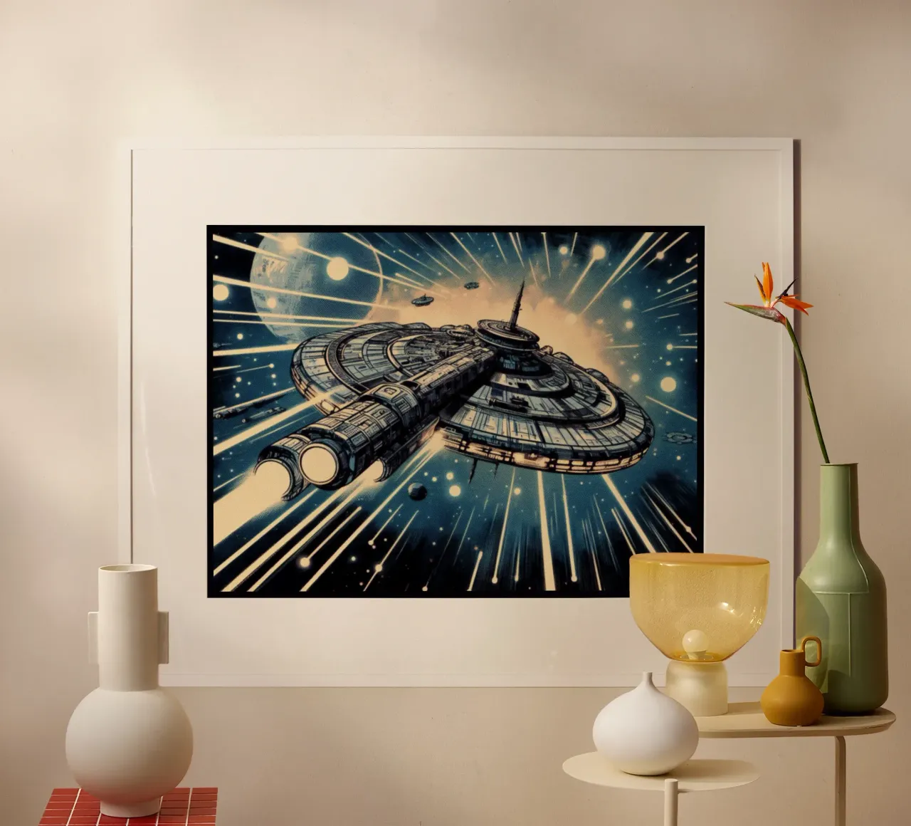 Spaceship - Vintage poster print hahnemühle by posterprints-by-nomad