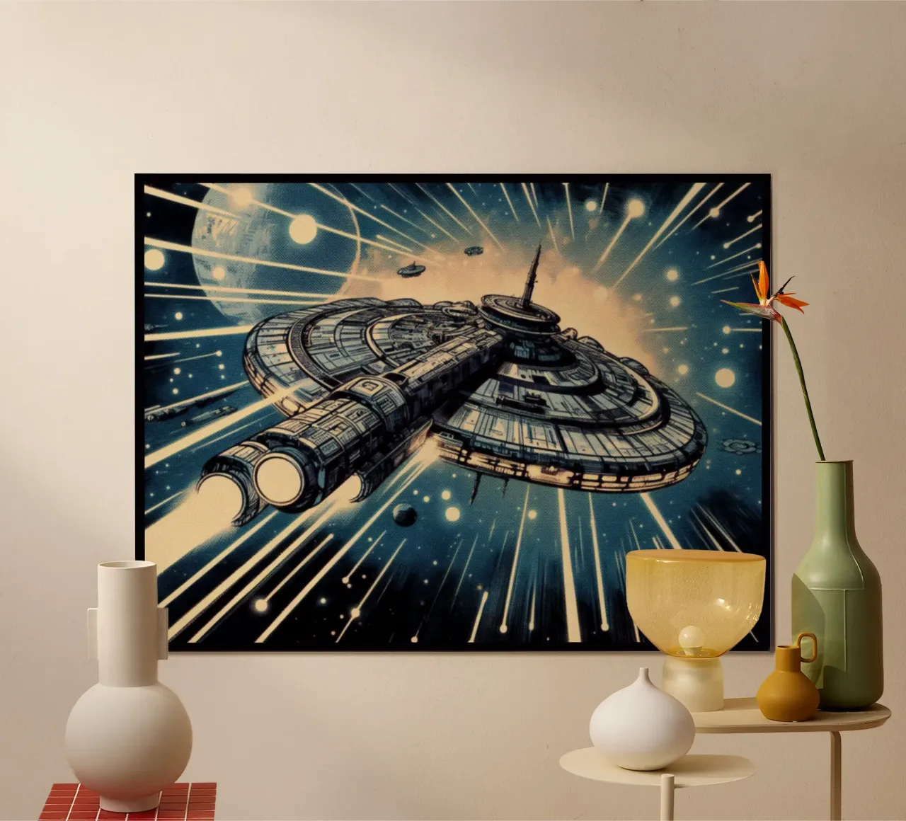 Spaceship - Vintage poster print poster by posterprints-by-nomad