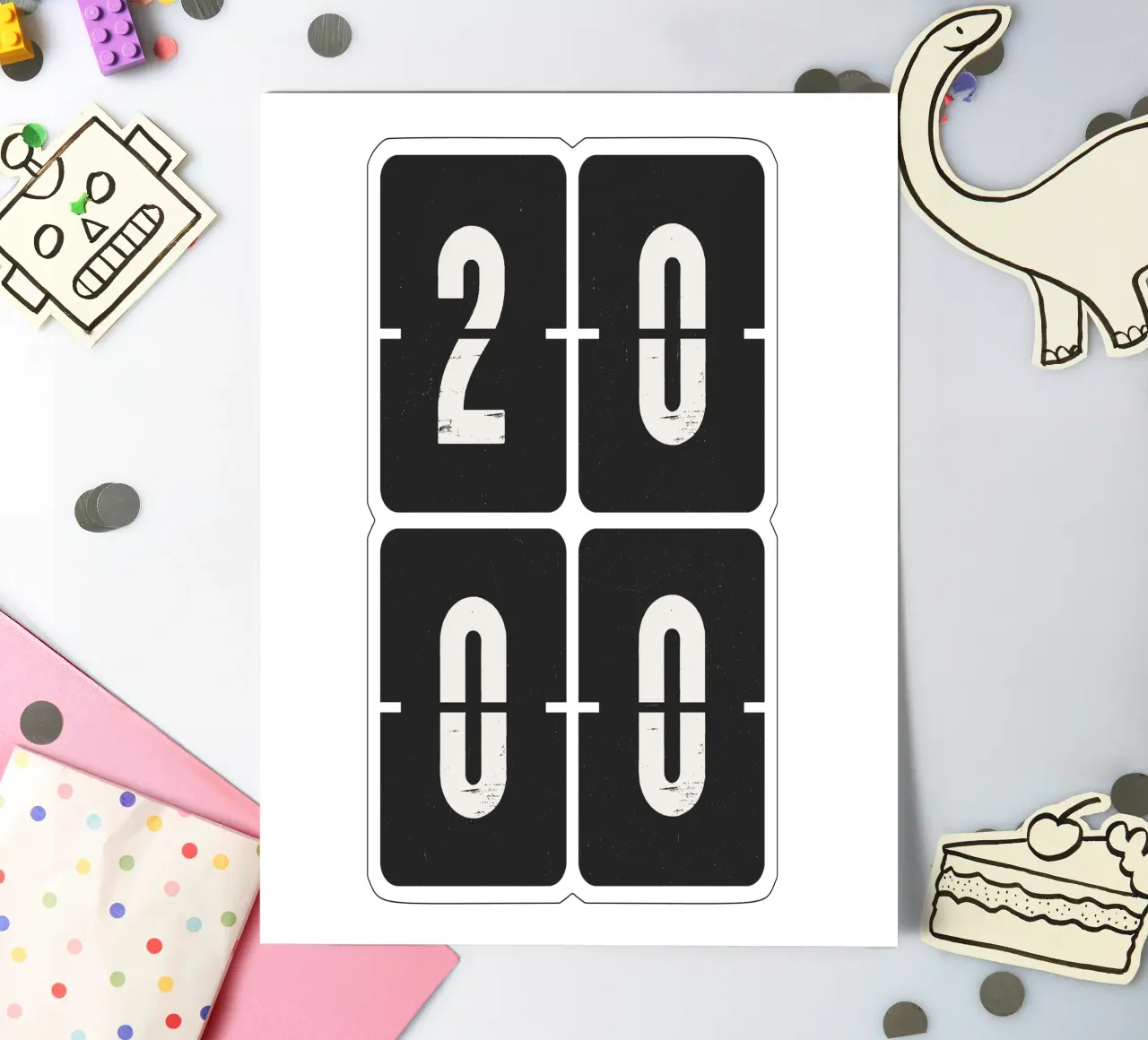 2000 Year sticker sheet by Vintagrafica