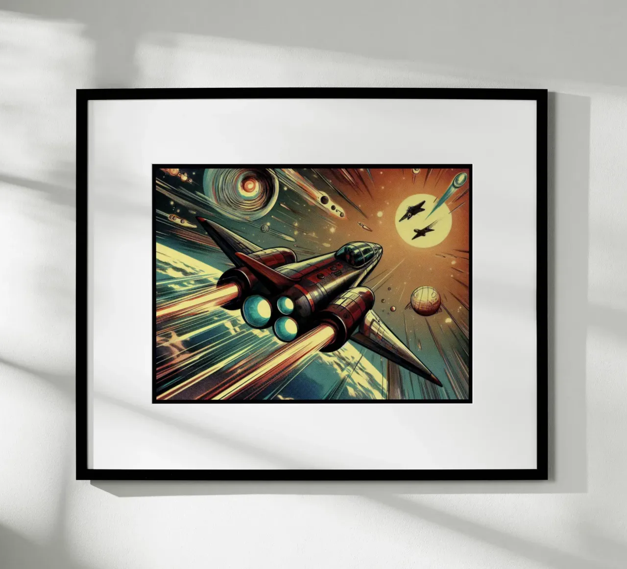 Astronave - Stampa poster d'epoca poster con telaio in alluminio da posterprints-by-nomad