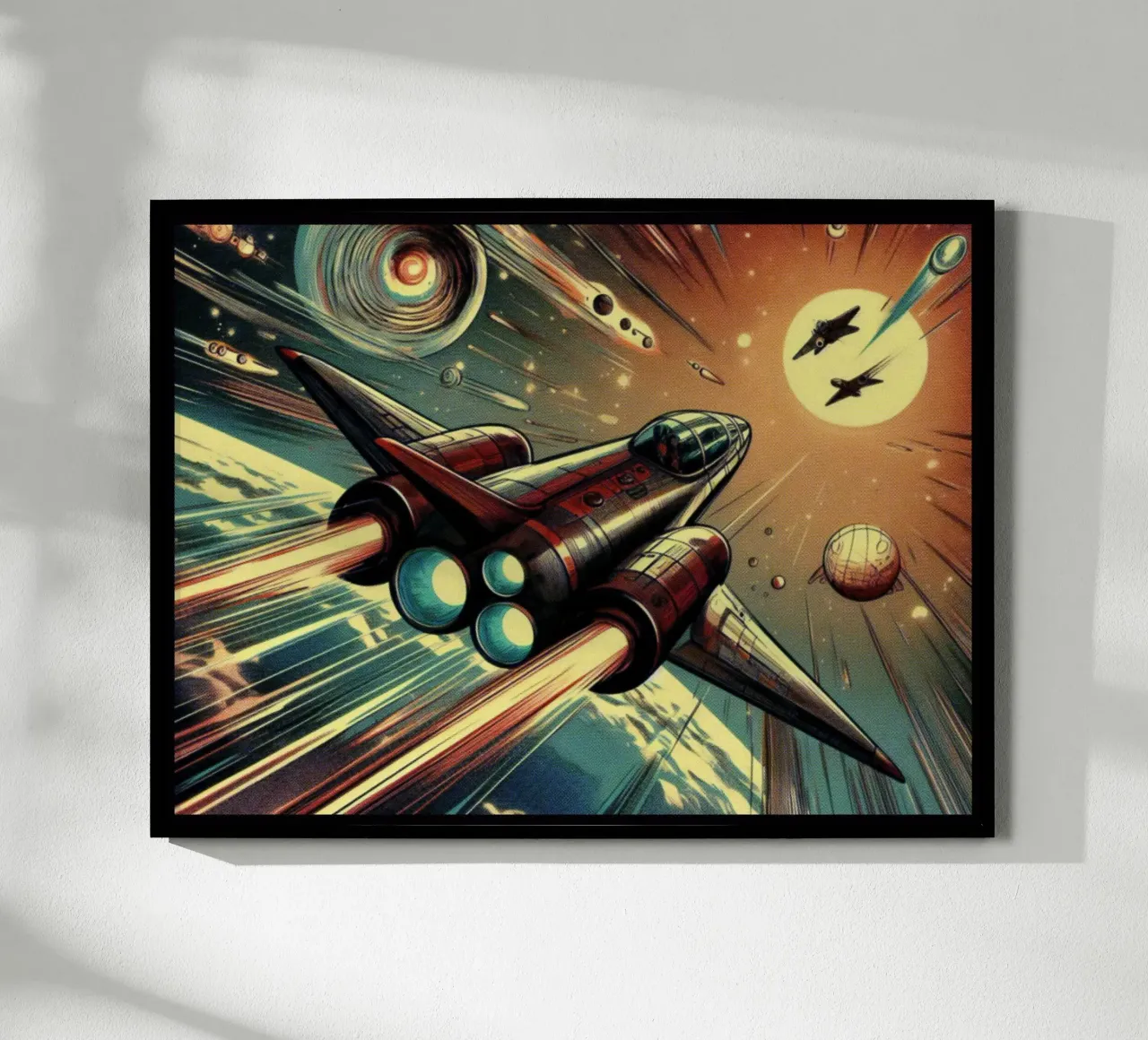 Astronave - Stampa poster d'epoca poster con telaio in alluminio da posterprints-by-nomad