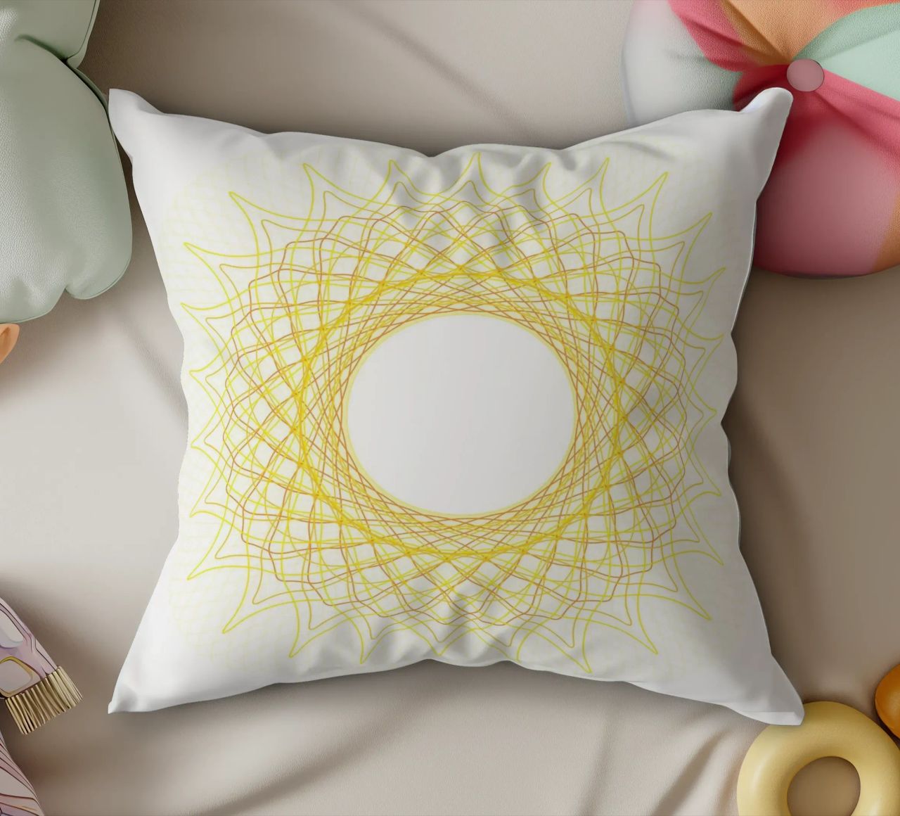 Spirograph Series - SUN cuscino da zimmerkunst