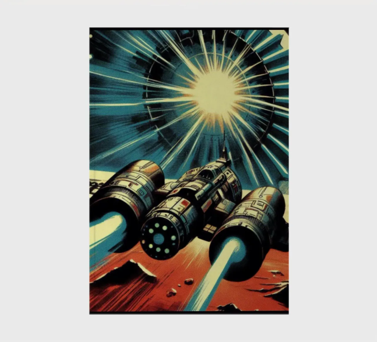 Spaceship - Vintage poster print notebook by posterprints-by-nomad