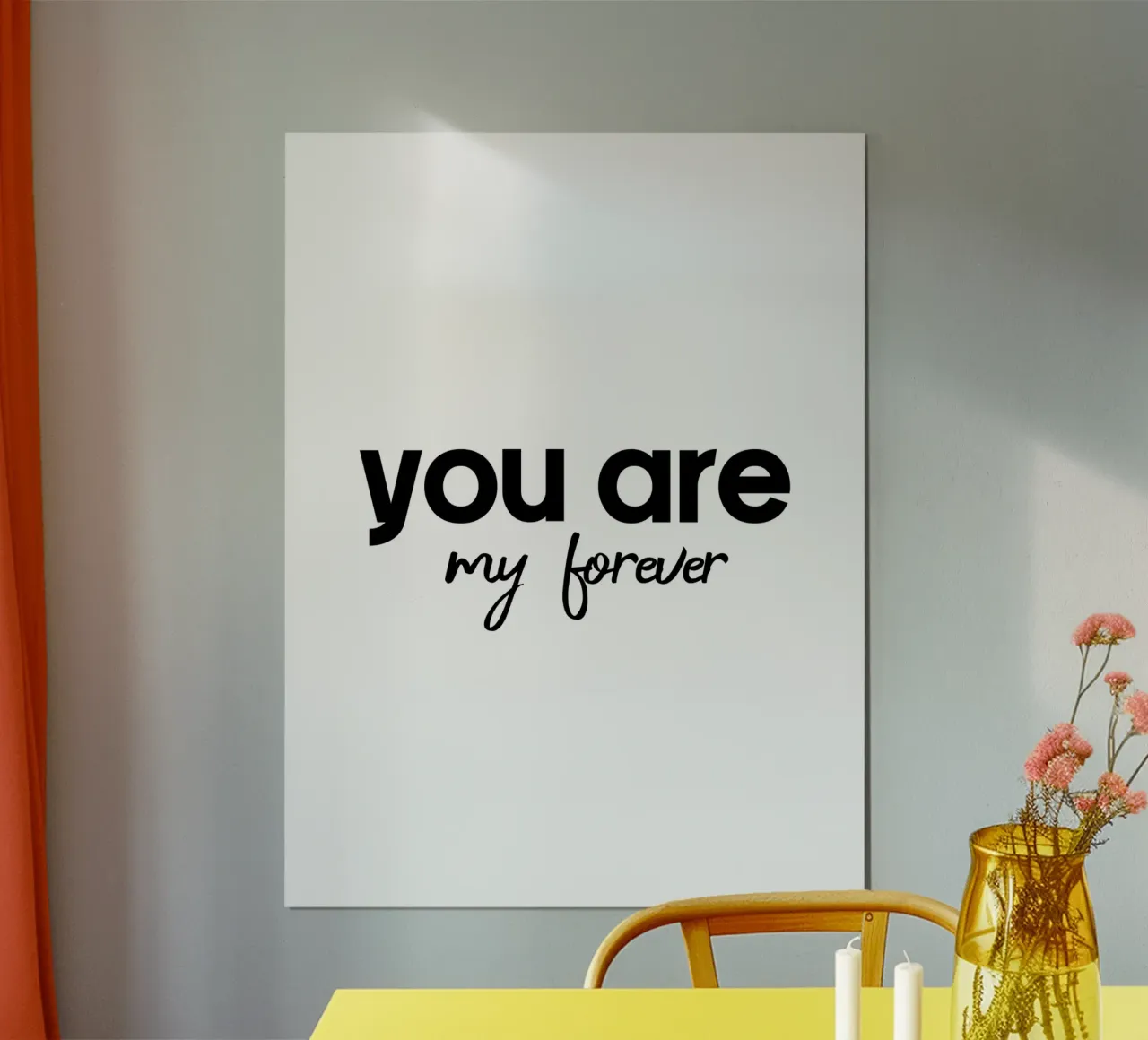 Tu es mon éternité poster avec cadre en bois de YV TYPOGRAPHY