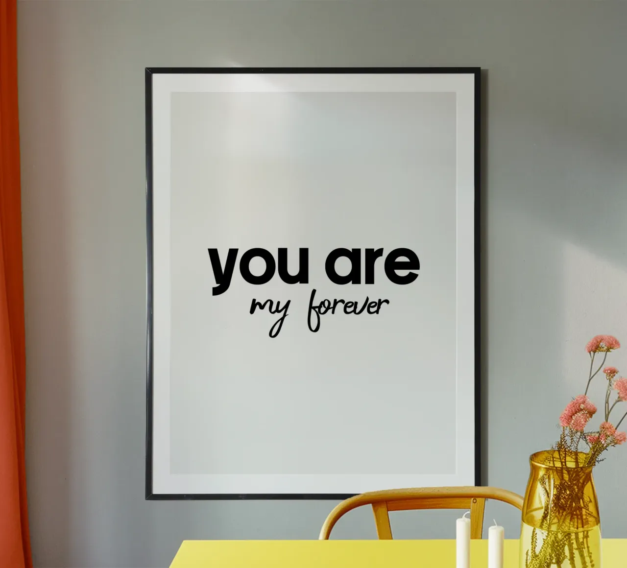 Tu es mon éternité poster avec cadre en bois de YV TYPOGRAPHY