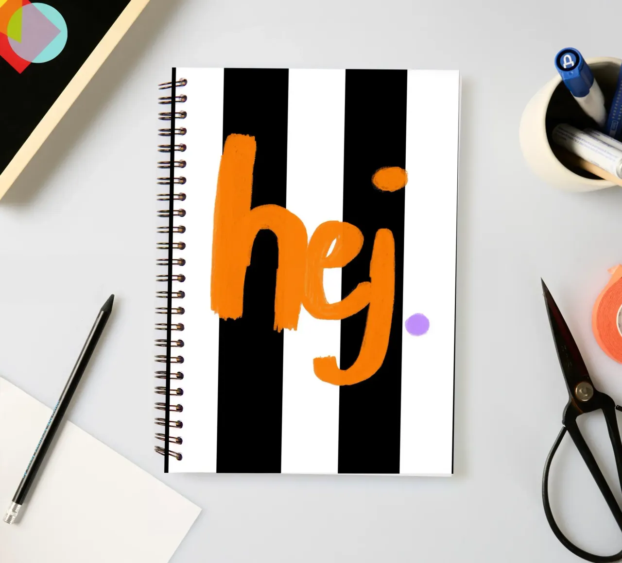 hej stripes notitieboek met spiraal van Hej Ibiza by Ute Arnold