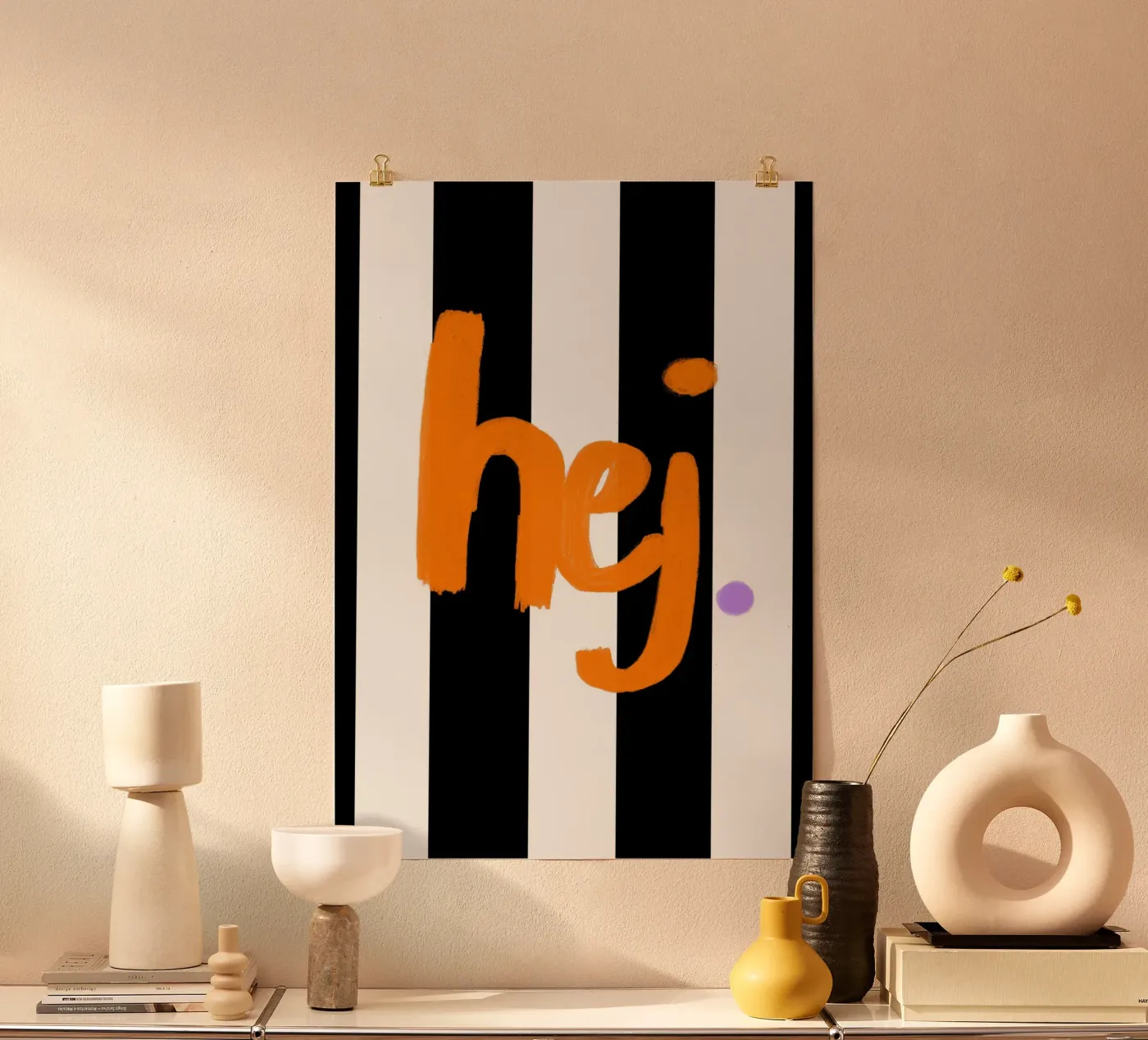 hej stripes poster da Hej Ibiza by Ute Arnold