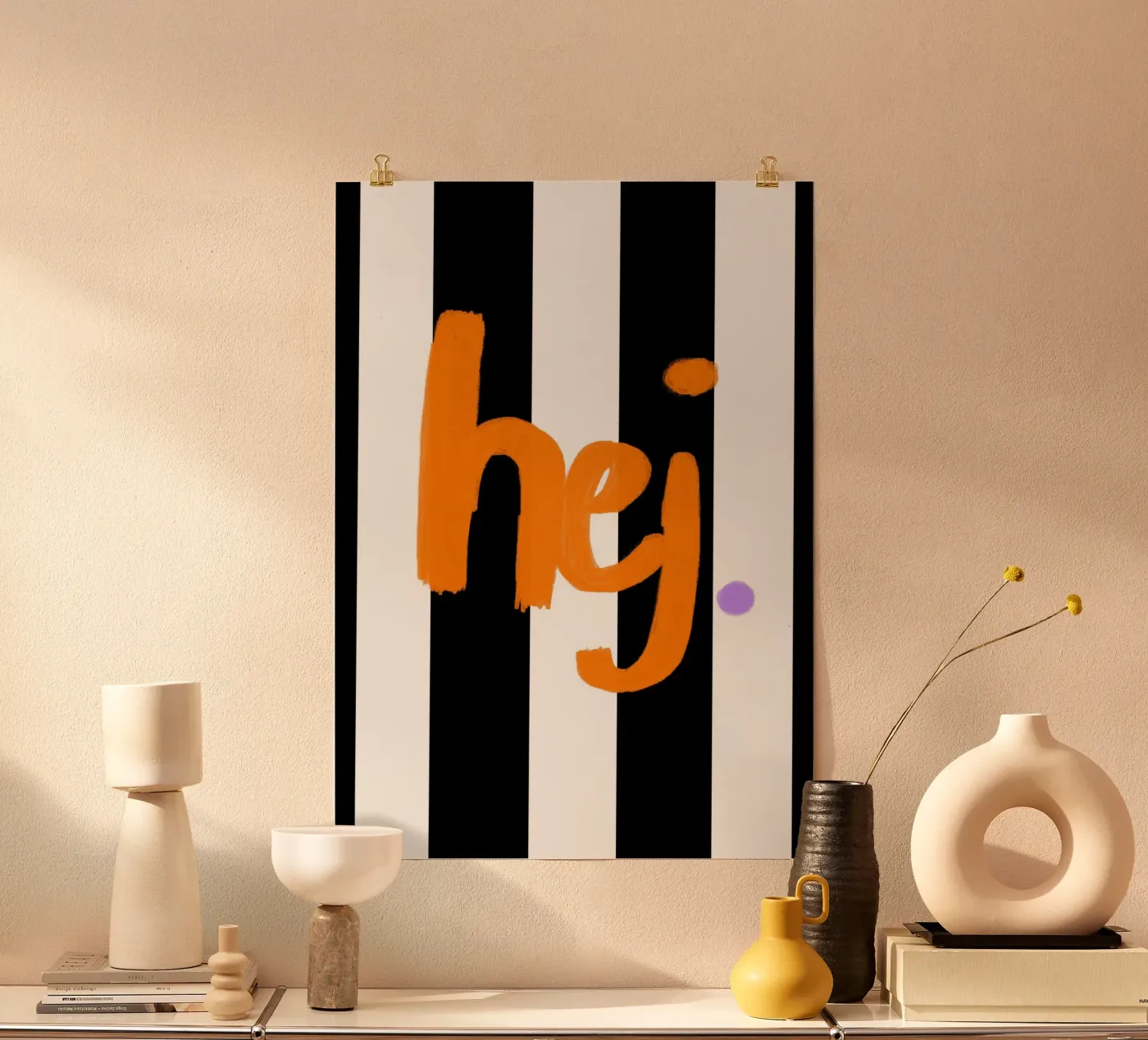 hej stripes poster da Hej Ibiza by Ute Arnold