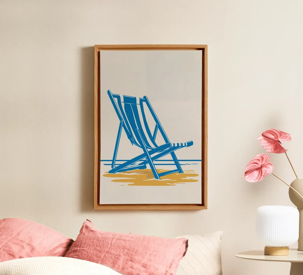 Abstract Sylt Beach Chair with Summer Vibes tela con Cornice a cassetta da AlbertKlee