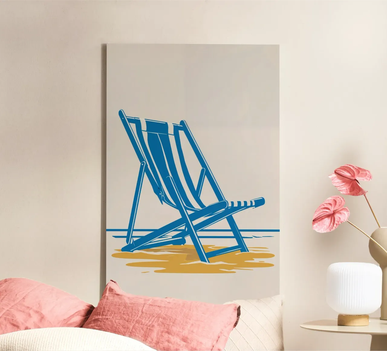 Abstract Sylt Beach Chair with Summer Vibes tela con Cornice a cassetta da AlbertKlee