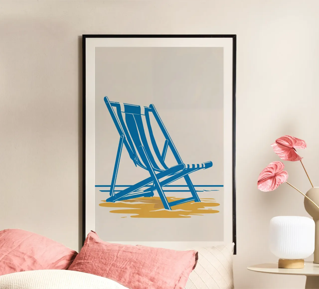 Abstract Sylt Beach Chair with Summer Vibes carta hahnemühle da AlbertKlee