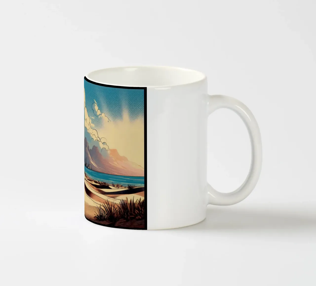 Giornata in spiaggia - Stampa poster d'epoca tazza in ceramica da posterprints-by-nomad