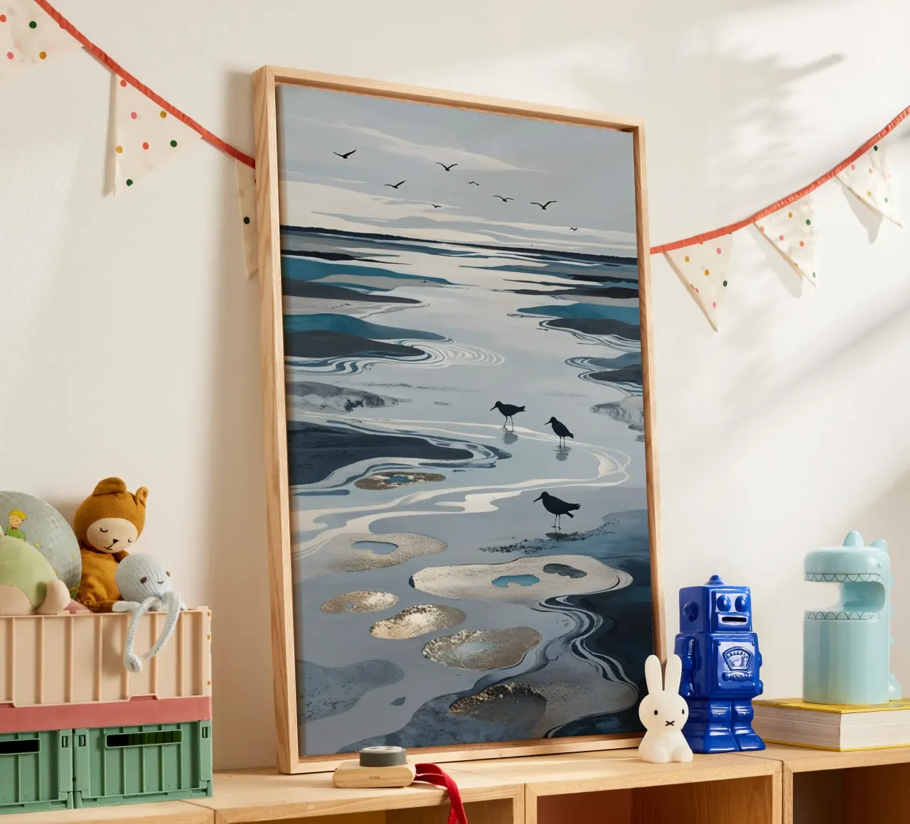 Seabirds in the Dreamlike Wadden Sea tela con Cornice a cassetta da AlbertKlee