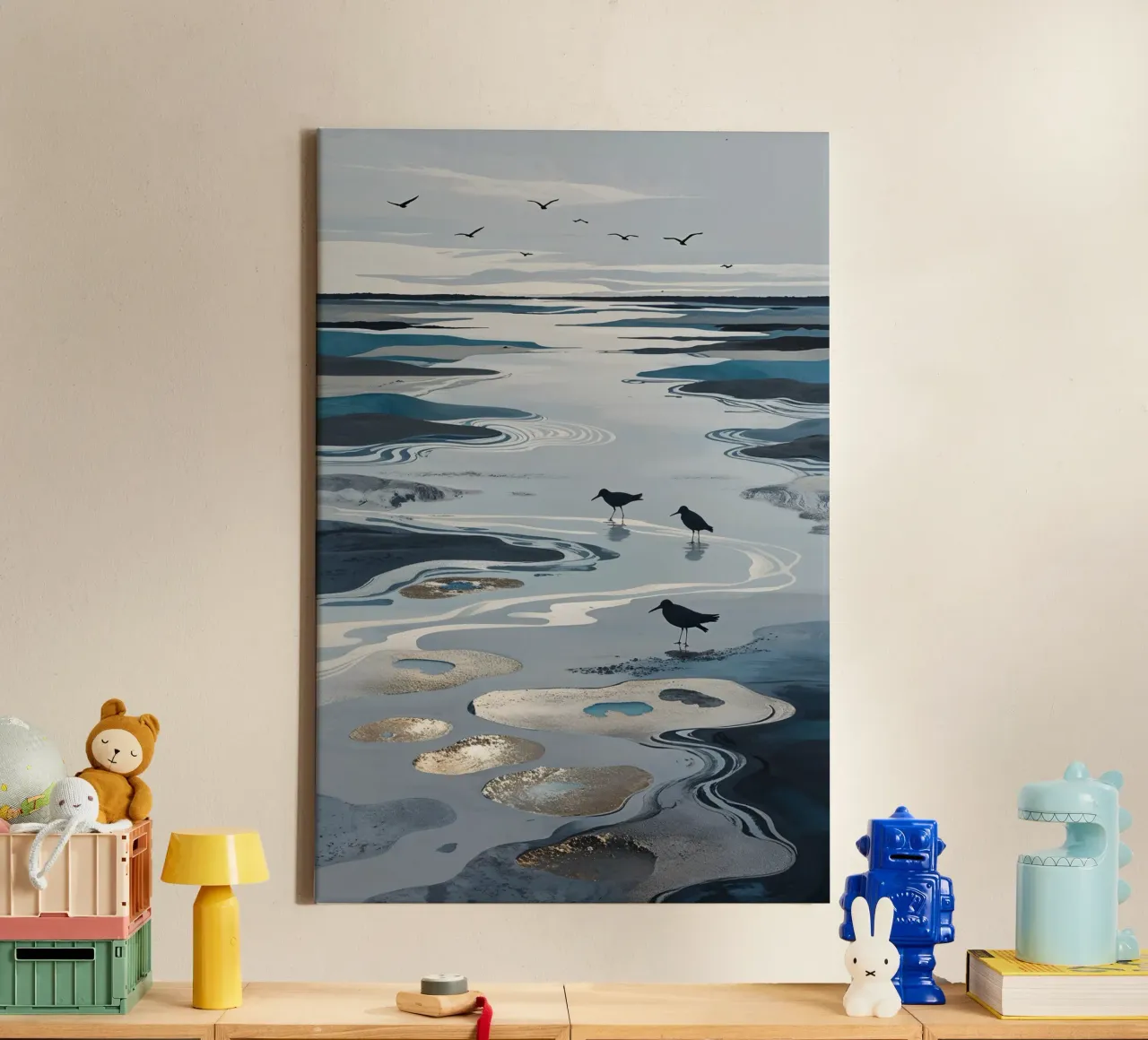 Seabirds in the Dreamlike Wadden Sea tela con Cornice a cassetta da AlbertKlee