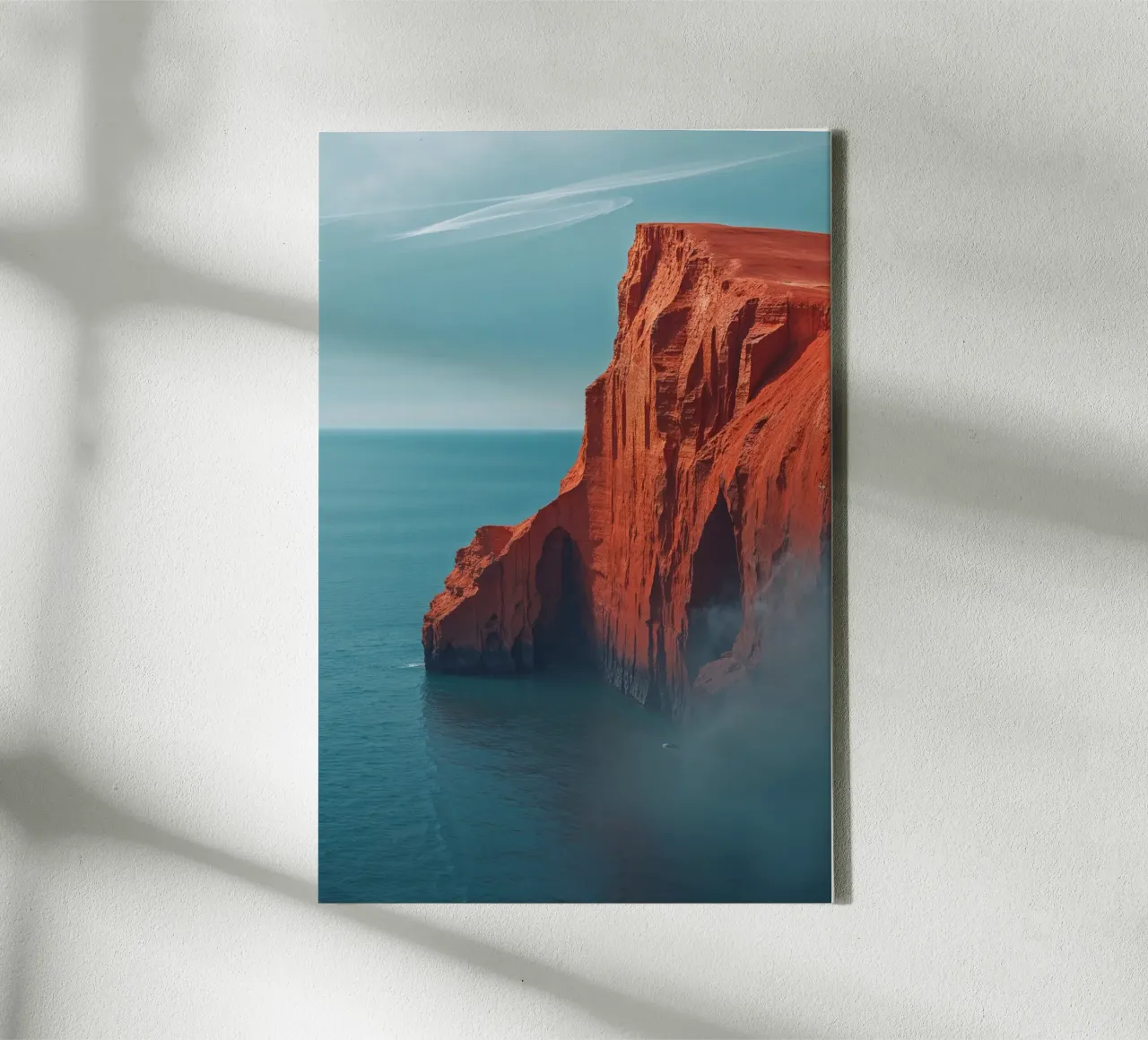 Sylt’s Iconic Cliffs in the Morning Mist tela con Cornice a cassetta da AlbertKlee
