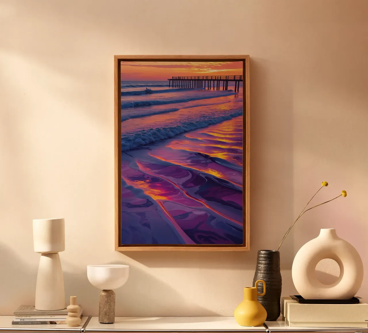 Westerland Shoreline in Vibrant Abstract tela da AlbertKlee