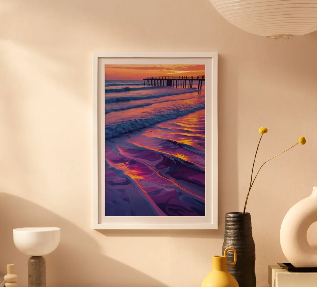 Westerland Shoreline in Vibrant Abstract poster da AlbertKlee