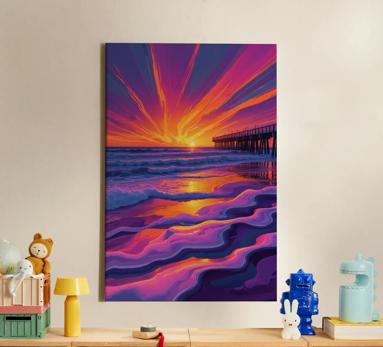 Abstract Waves of Sylt’s Sunset Coast tela da AlbertKlee