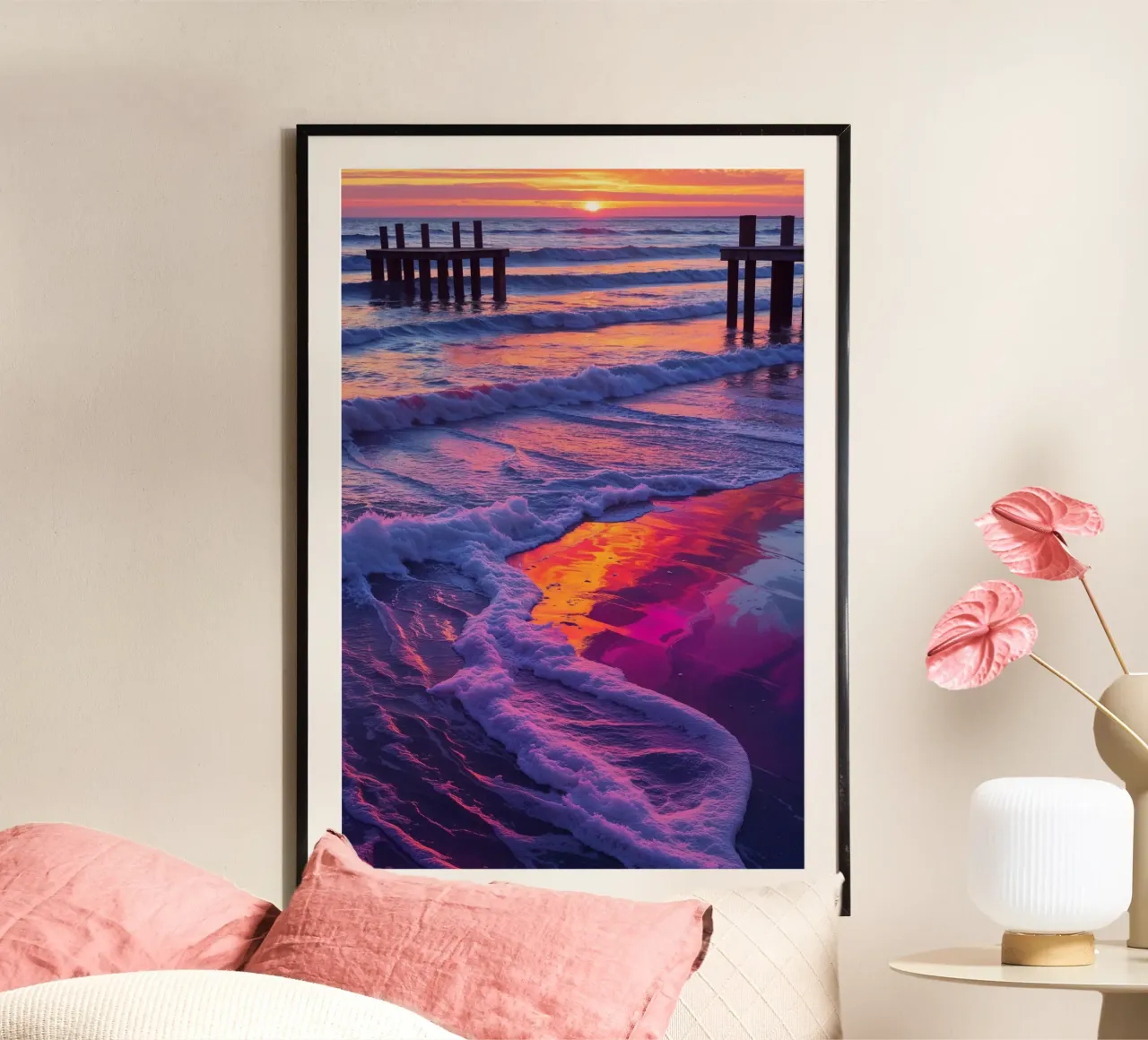 Dancing Waves of Westerland’s Shoreline poster da AlbertKlee