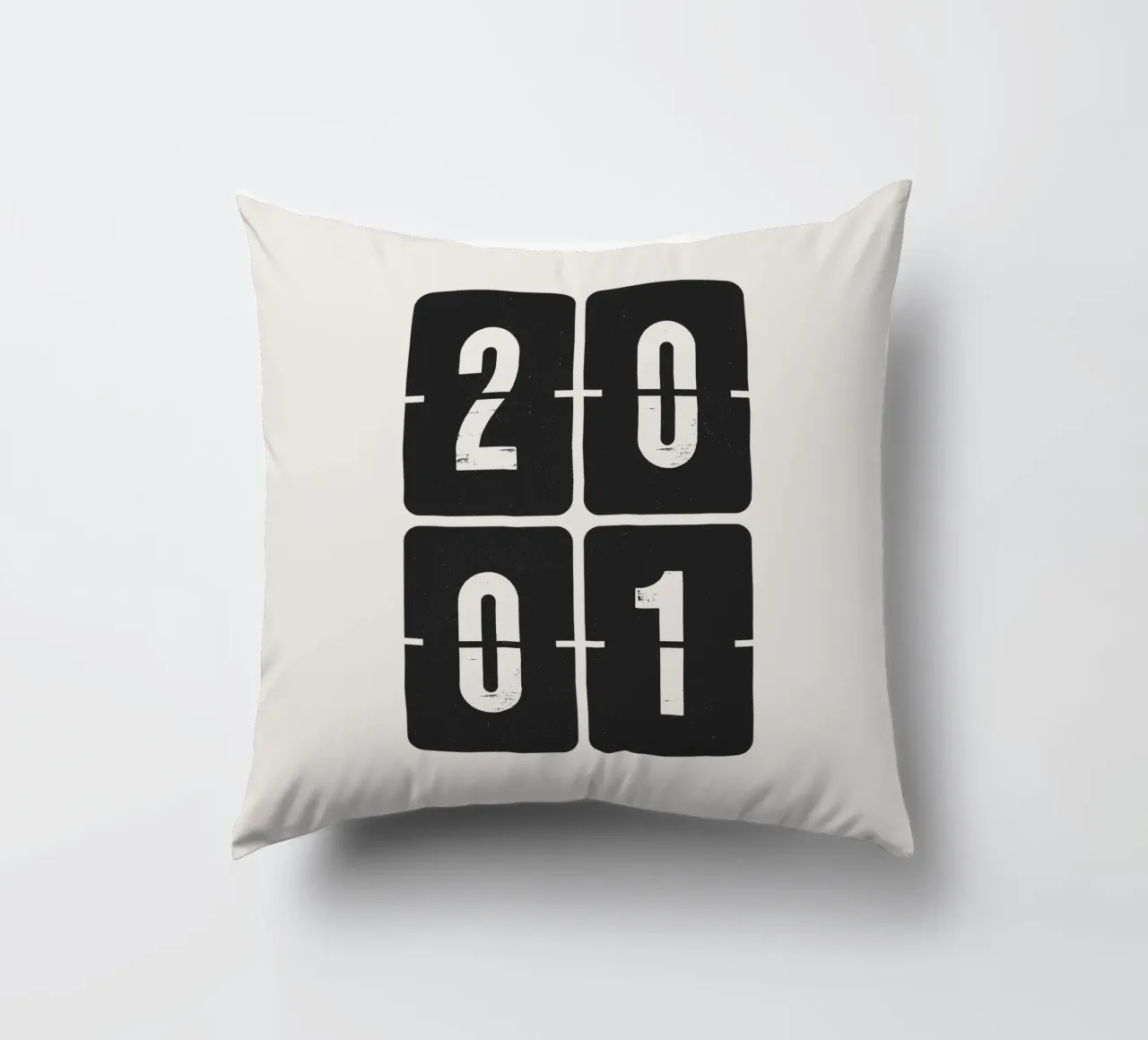 2001 Year decorative cushion by Vintagrafica