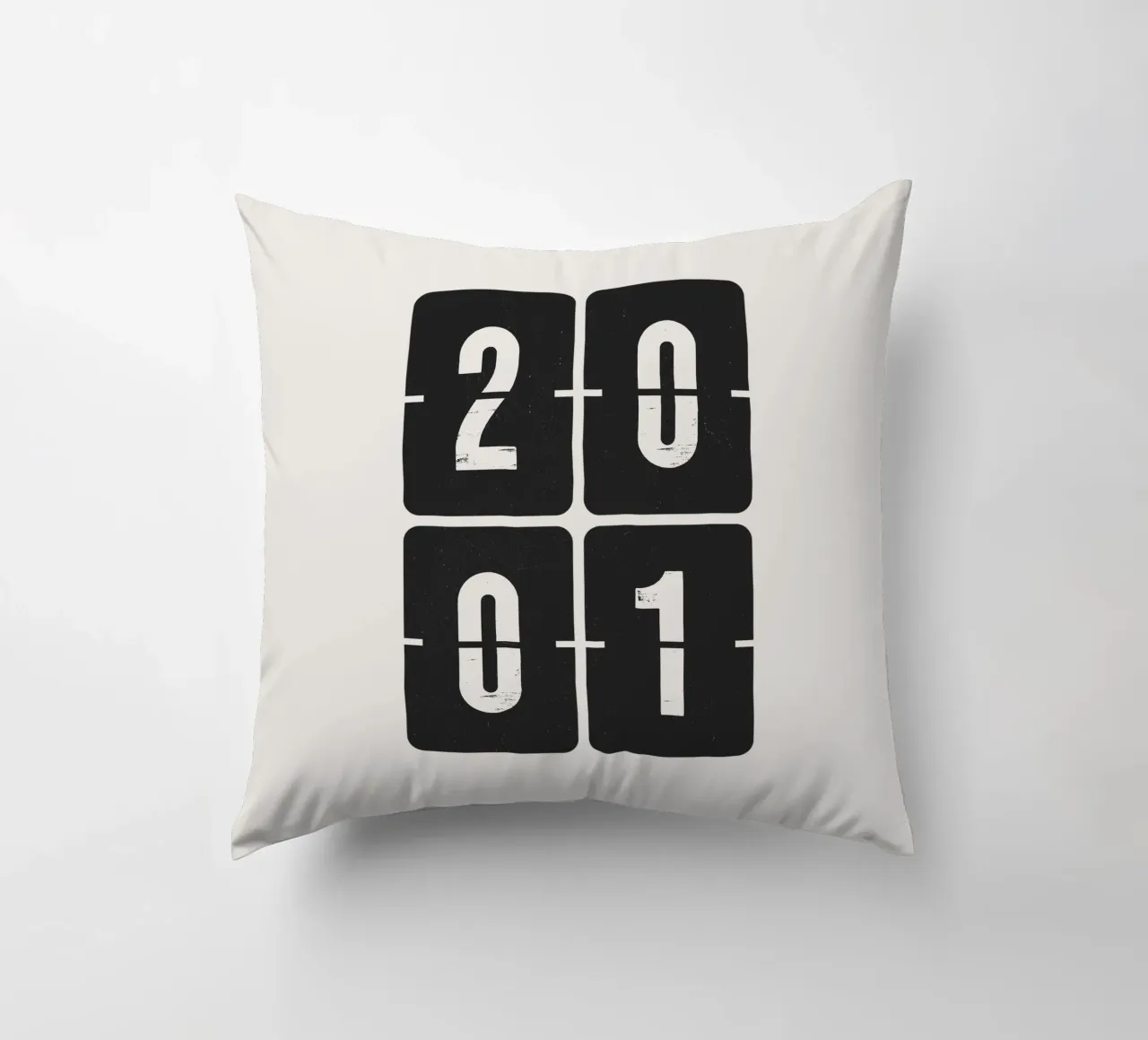 2001 Year decorative cushion by Vintagrafica
