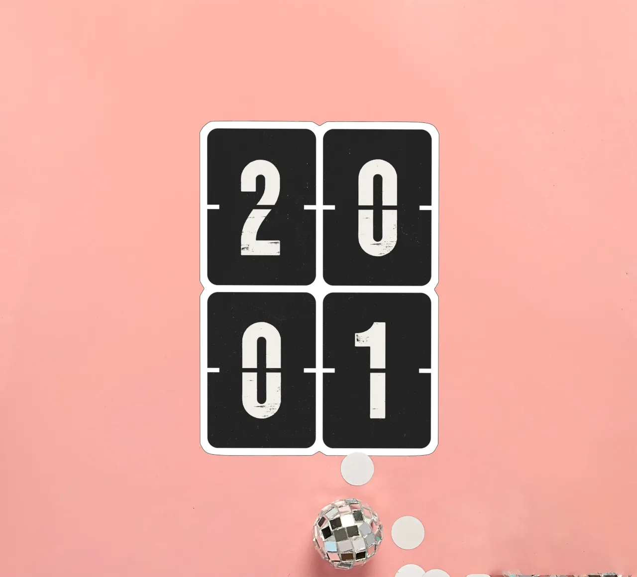 2001 Year sticker by Vintagrafica