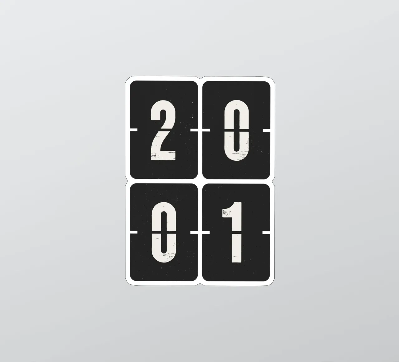 2001 Year sticker by Vintagrafica