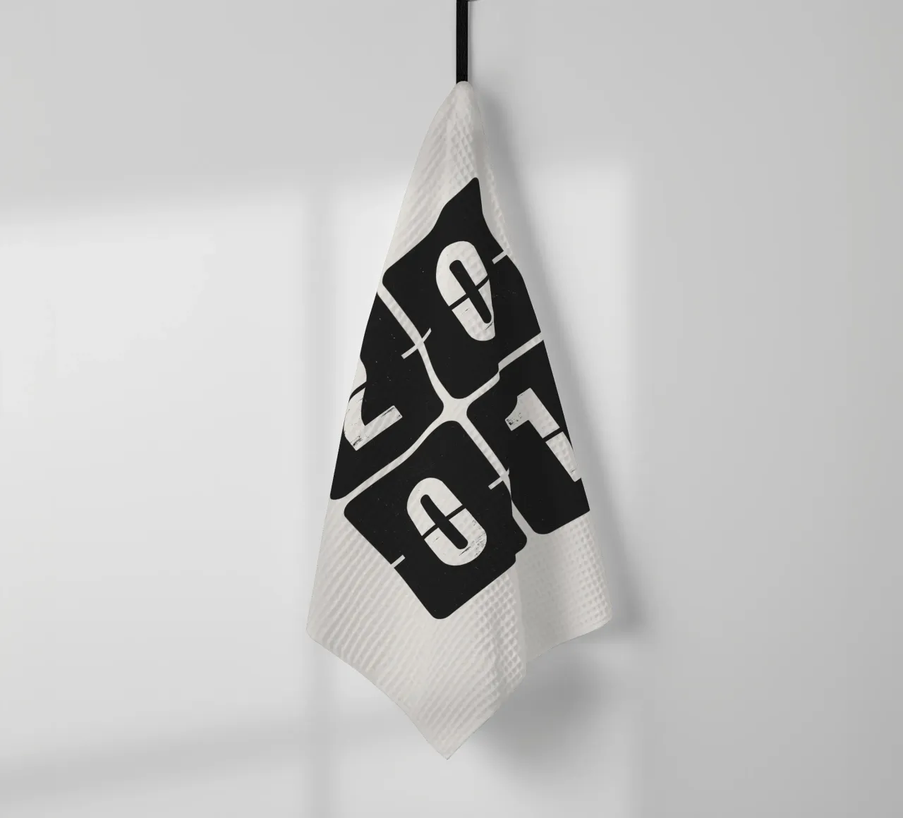 2001 Year tea towel by Vintagrafica
