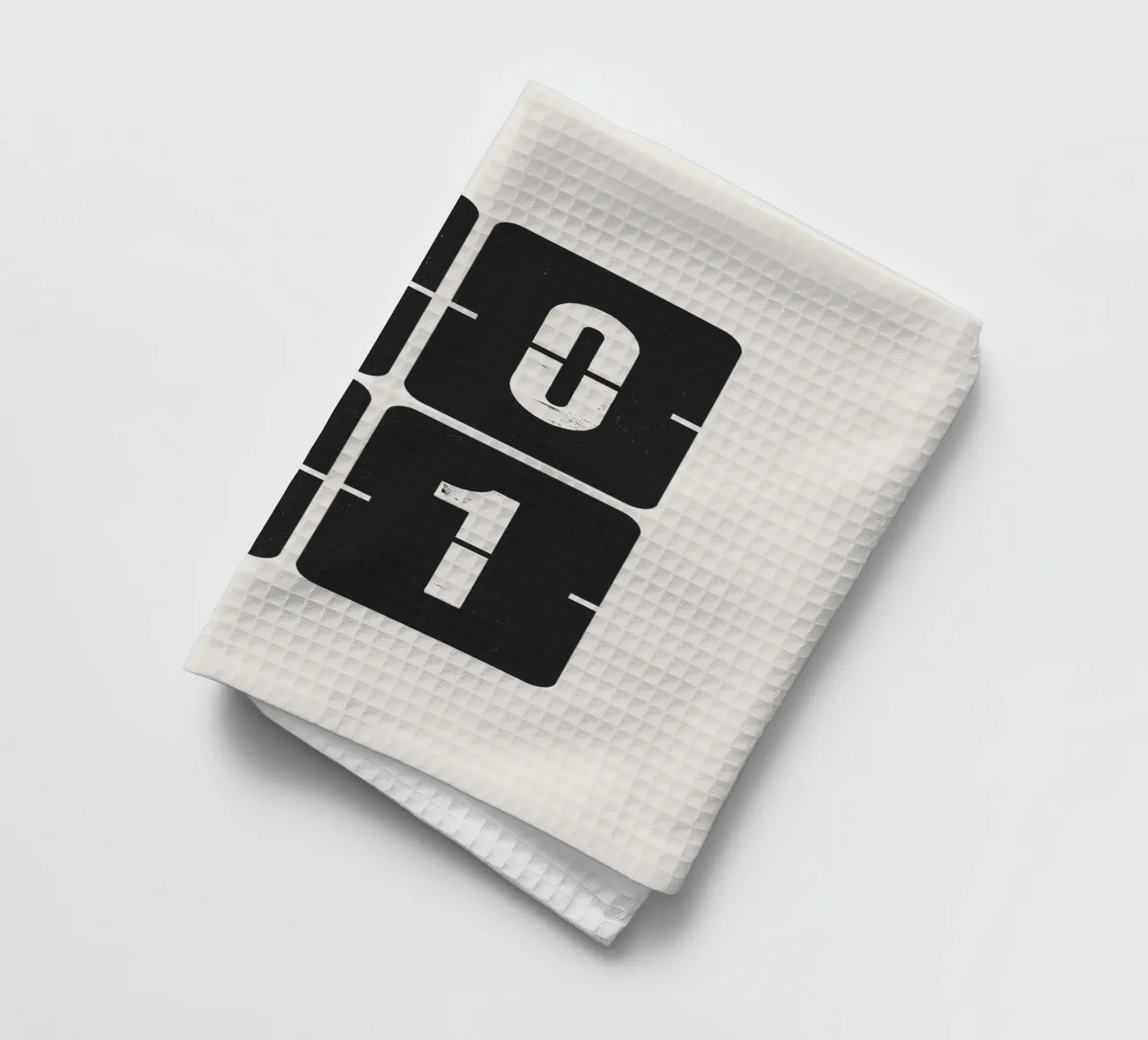 2001 Year tea towel by Vintagrafica