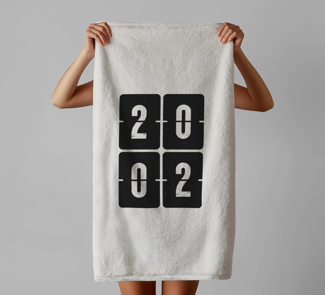 2002 Jaar badhanddoek van Vintagrafica