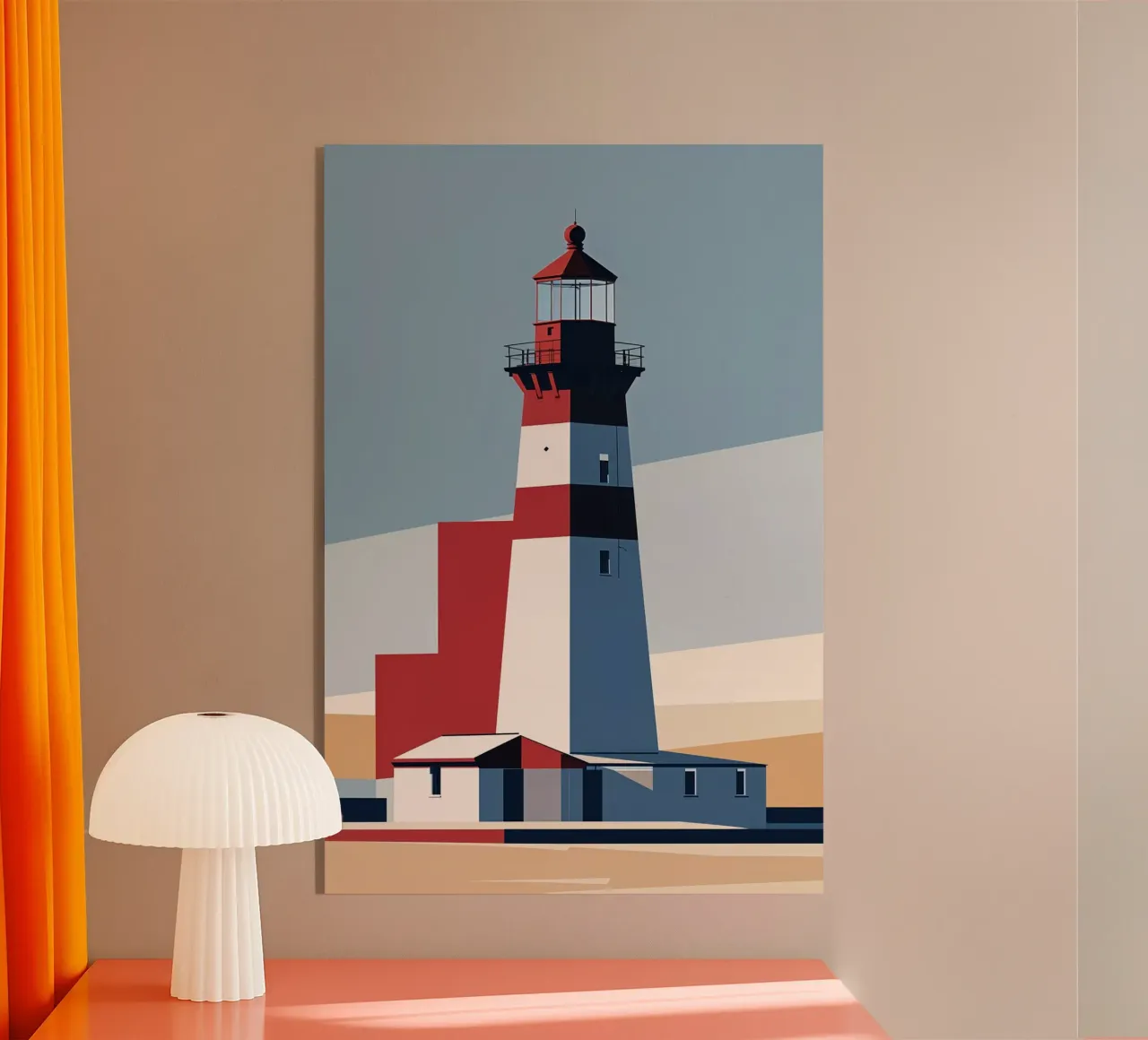 Minimalist Hörnum Lighthouse with Geometric Shapes plexiglass da AlbertKlee