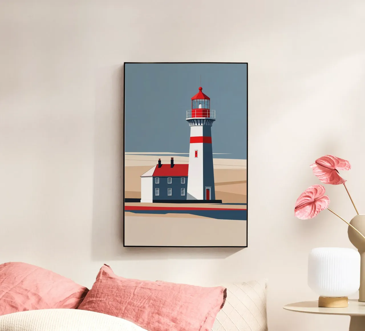 Abstract Lighthouse of Hörnum in Coastal Hues plexiglass da AlbertKlee