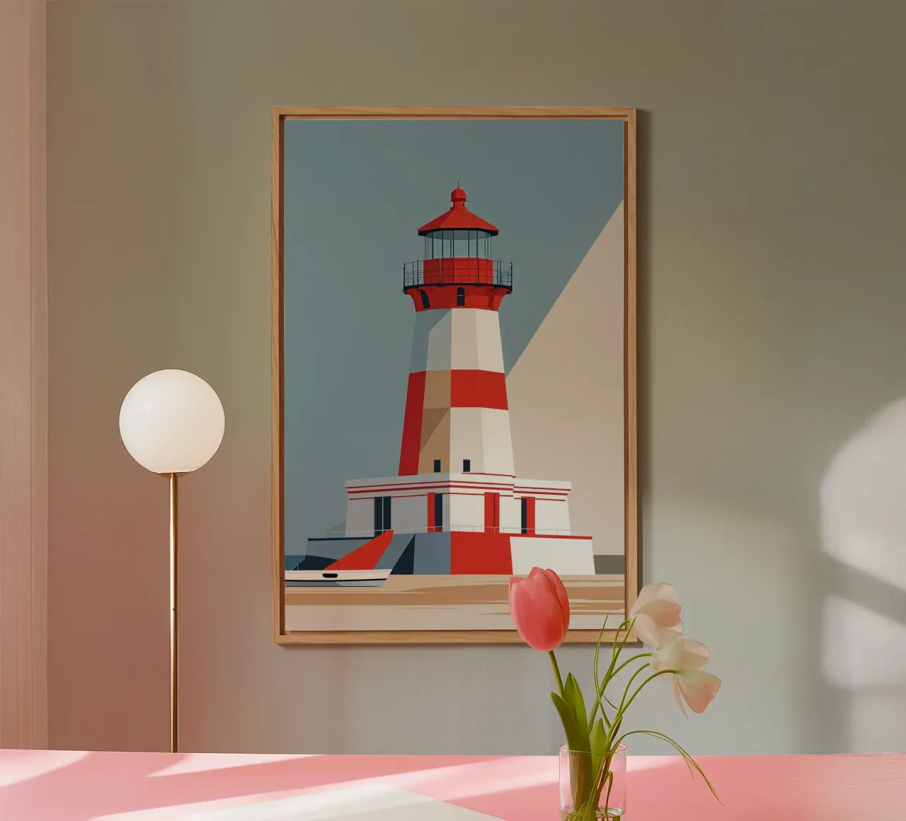 Sylt’s Hörnum Lighthouse in Modernist Abstraction alluminio dibond da AlbertKlee