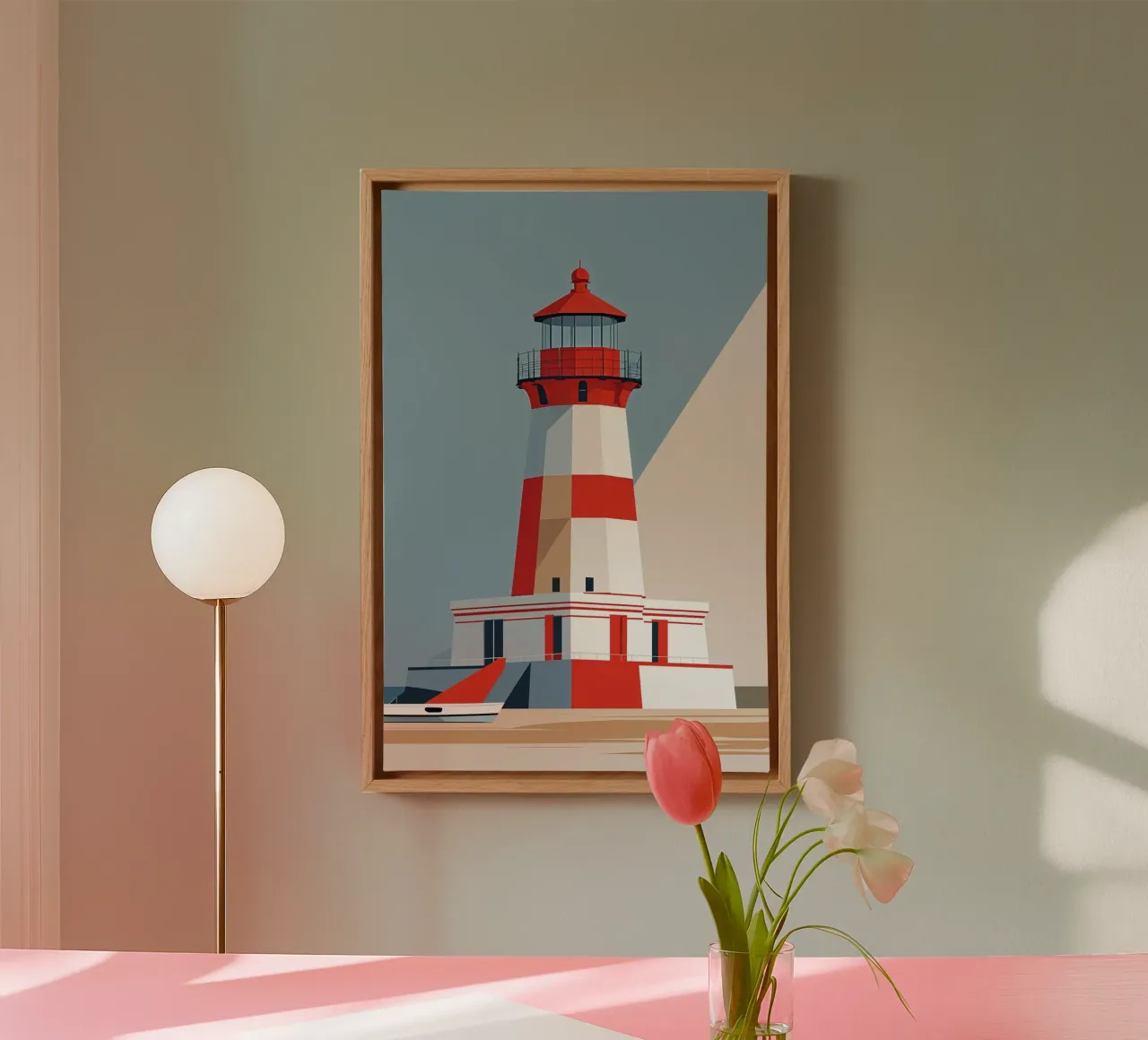 Sylt’s Hörnum Lighthouse in Modernist Abstraction tela da AlbertKlee