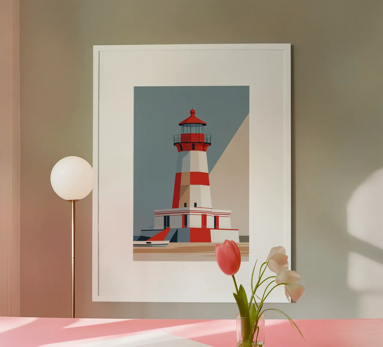 Sylt’s Hörnum Lighthouse in Modernist Abstraction carta hahnemühle da AlbertKlee