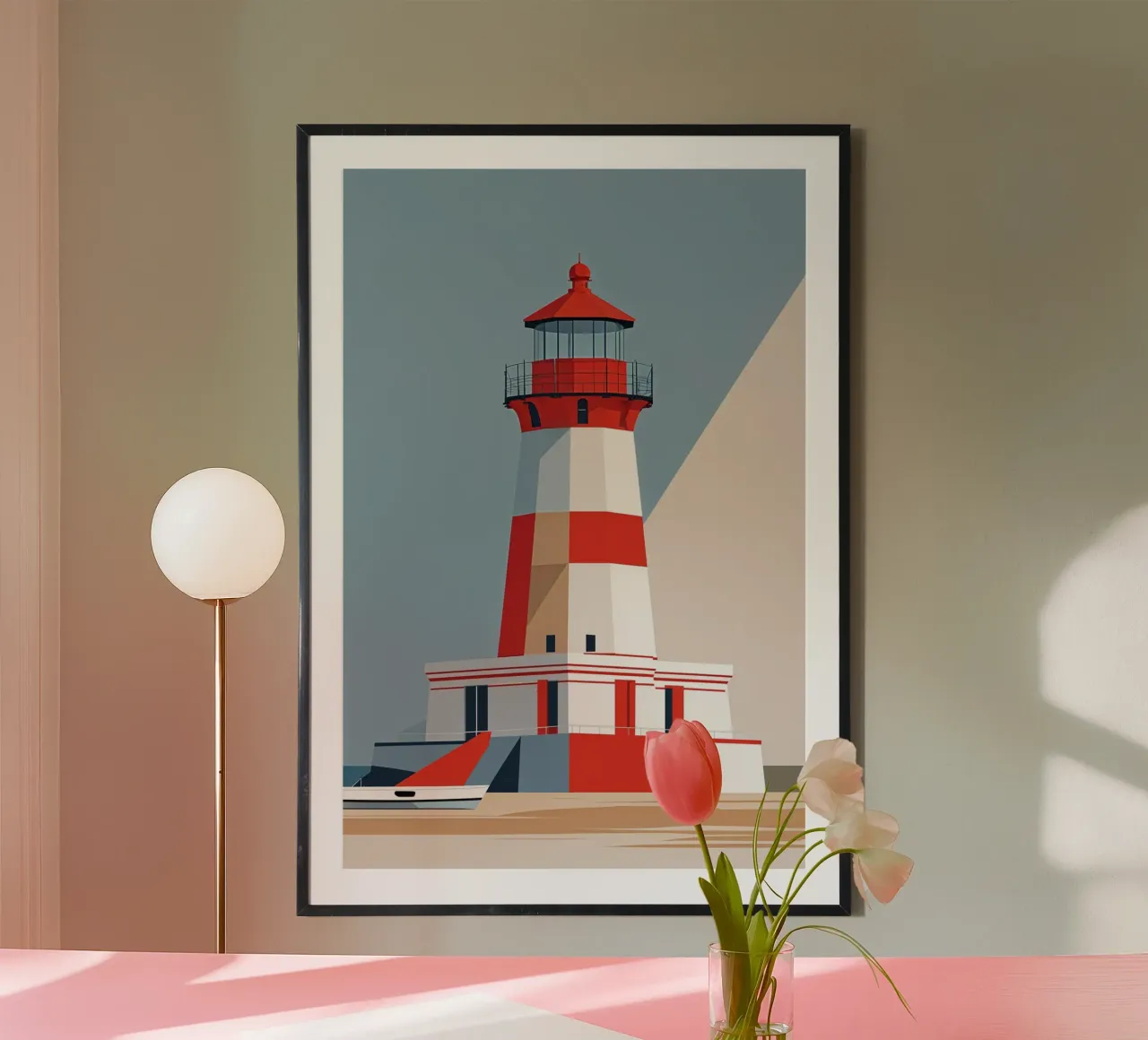 Sylt’s Hörnum Lighthouse in Modernist Abstraction poster da AlbertKlee
