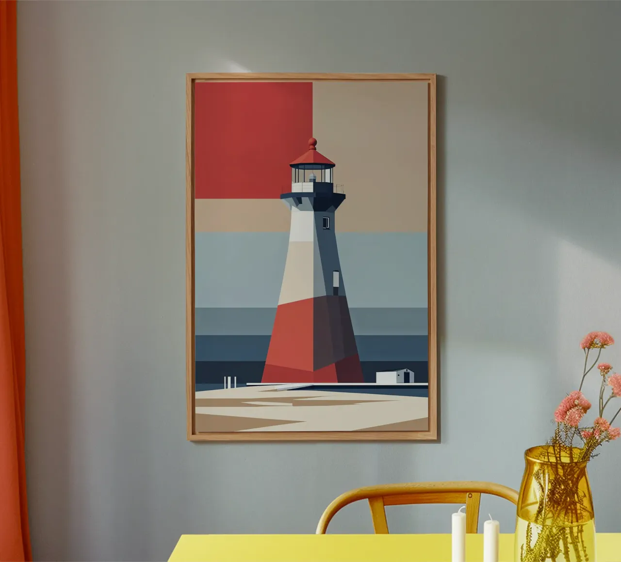 Stylized Hörnum Lighthouse in a Timeless Composition alluminio dibond da AlbertKlee