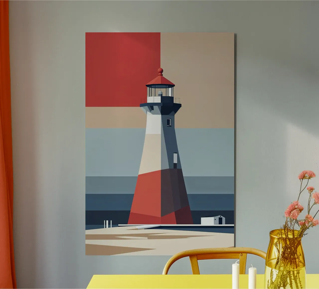Stylized Hörnum Lighthouse in a Timeless Composition alluminio dibond da AlbertKlee