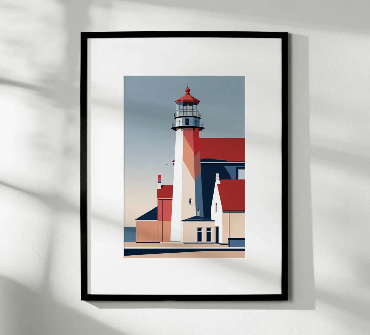 Abstract Hörnum Lighthouse with Architectural Depth carta hahnemühle da AlbertKlee