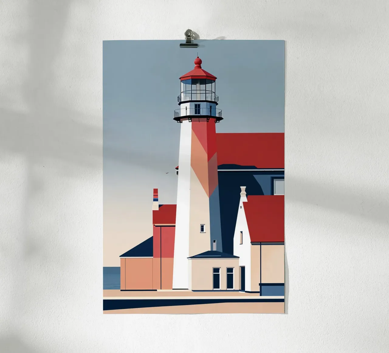 Abstract Hörnum Lighthouse with Architectural Depth carta hahnemühle da AlbertKlee